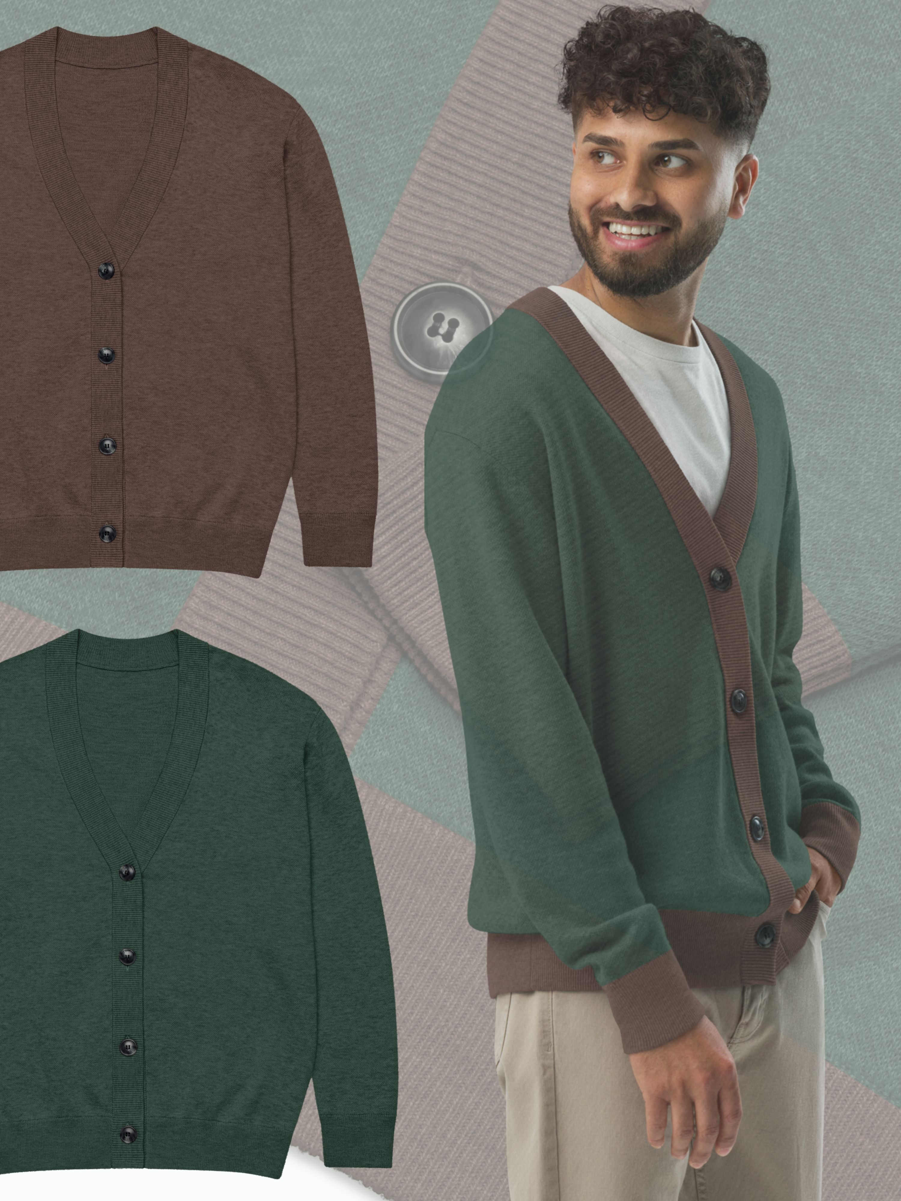 Cardigan col V coupe unisexe