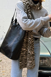 Sac cabas en cuir noir