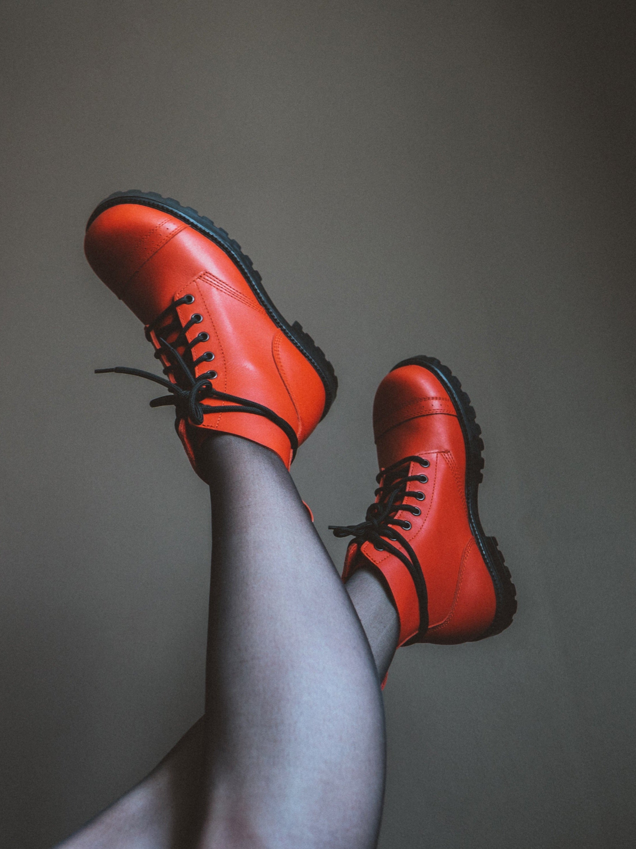 Bottes rouges Samelin portées