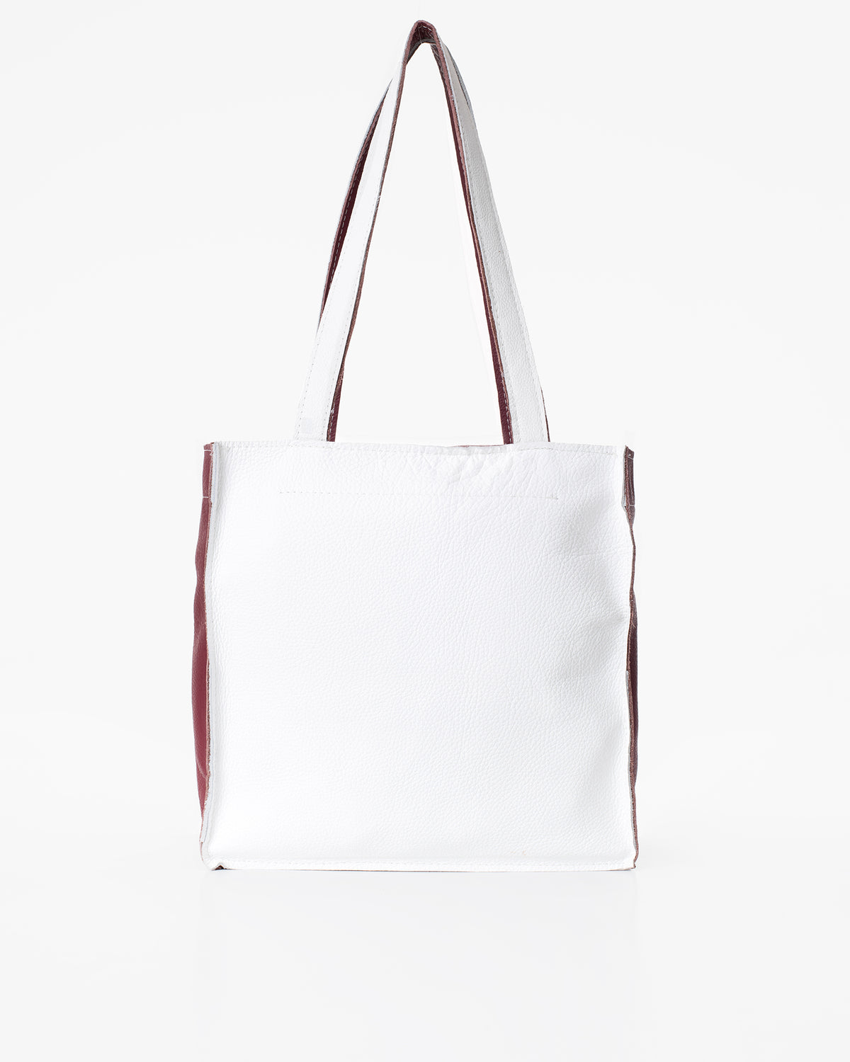 Sac cabas en cuir Folk 2 blanc - Trendbag