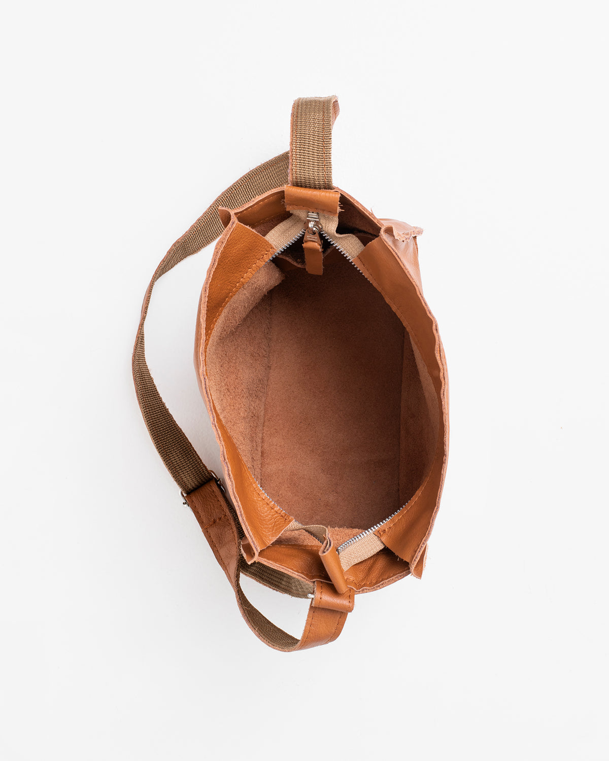 Sac à bandoulière en cuir Folk 1 noisette - Trendbag