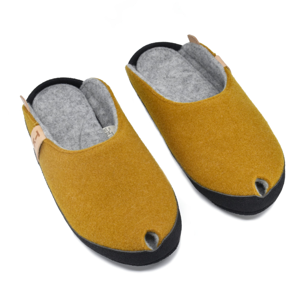 Chaussons en feutre de laine jaune moutarde - TOKU Brussels, photo 4