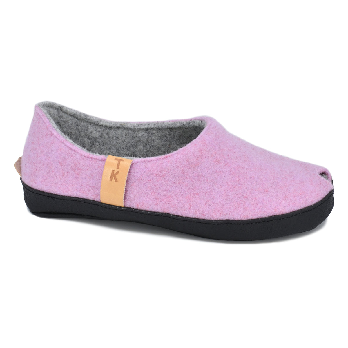 Chaussons en feutre de laine rose clair - TOKU Budapest, photo 1