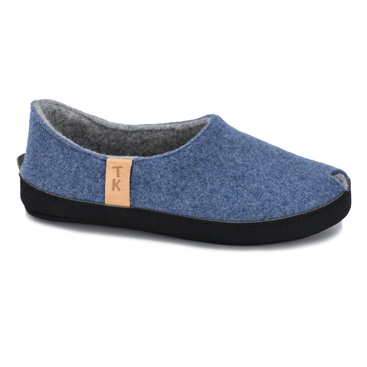 Chaussons en feutre de laine bleu - TOKU Budapest, photo 3