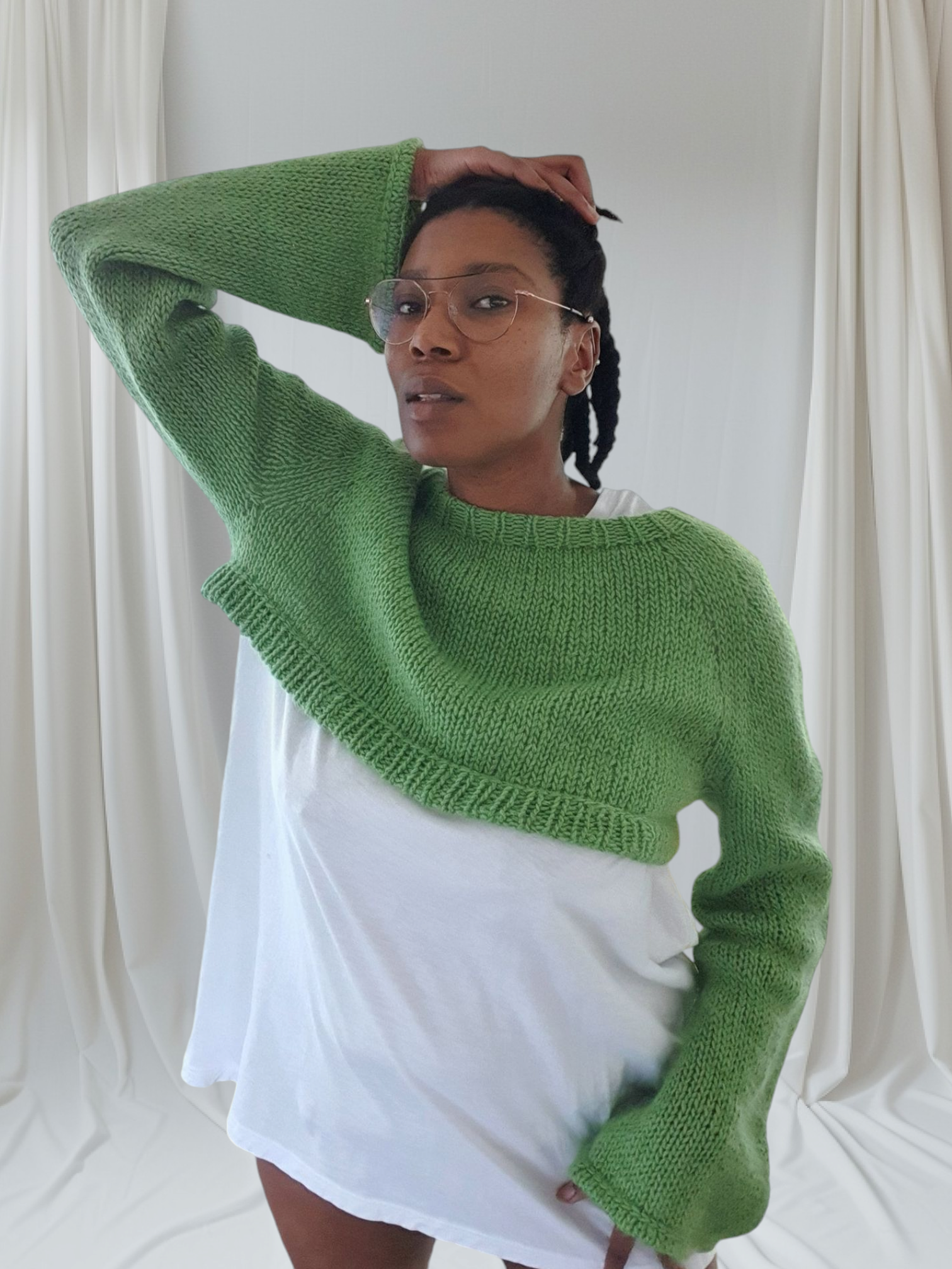 Le Pull court mohair mérinos