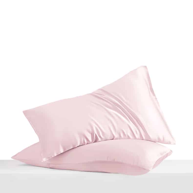 Moonsilk, taie d’oreiller en soie de mûrier 22 mommes, coloris rose poudré