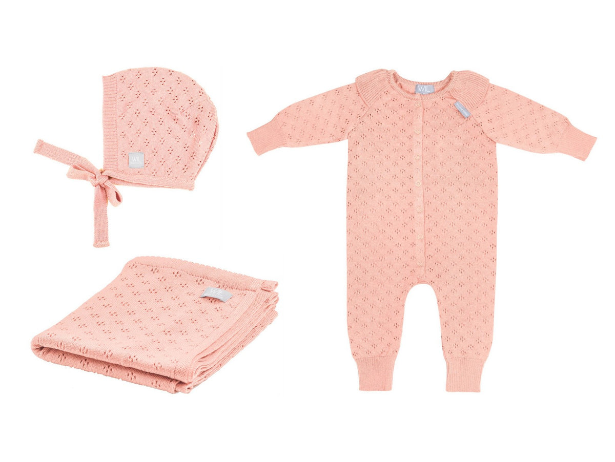 Coffret naissance LOVE, couverture, combinaison et bonnet, Wool In Love