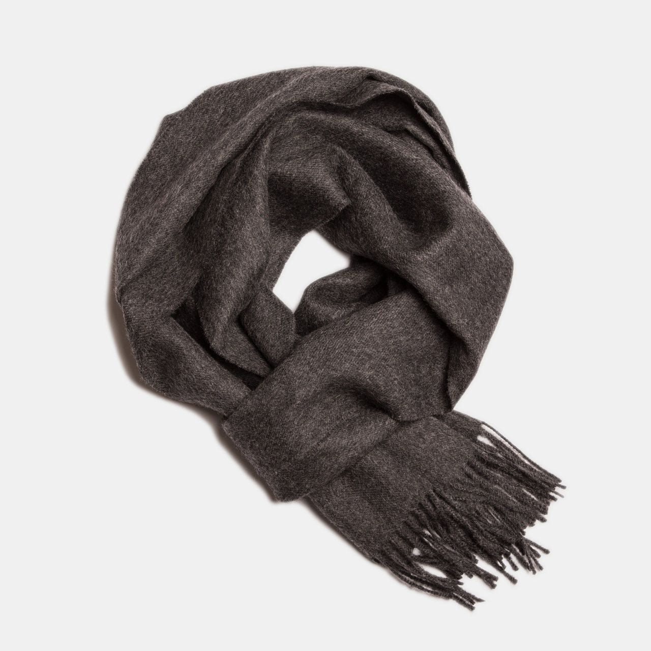 Écharpe en alpaga bébé anthracite clair, vue drapée