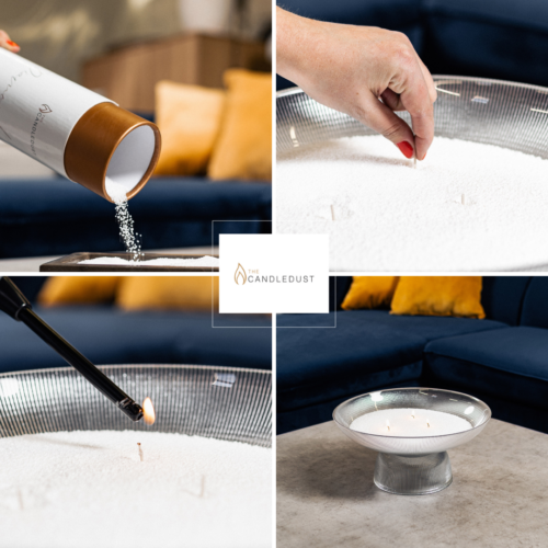 Bougie en poudre colorée Candledust sans parfum 3 kg environ 750 heures, vue verticale