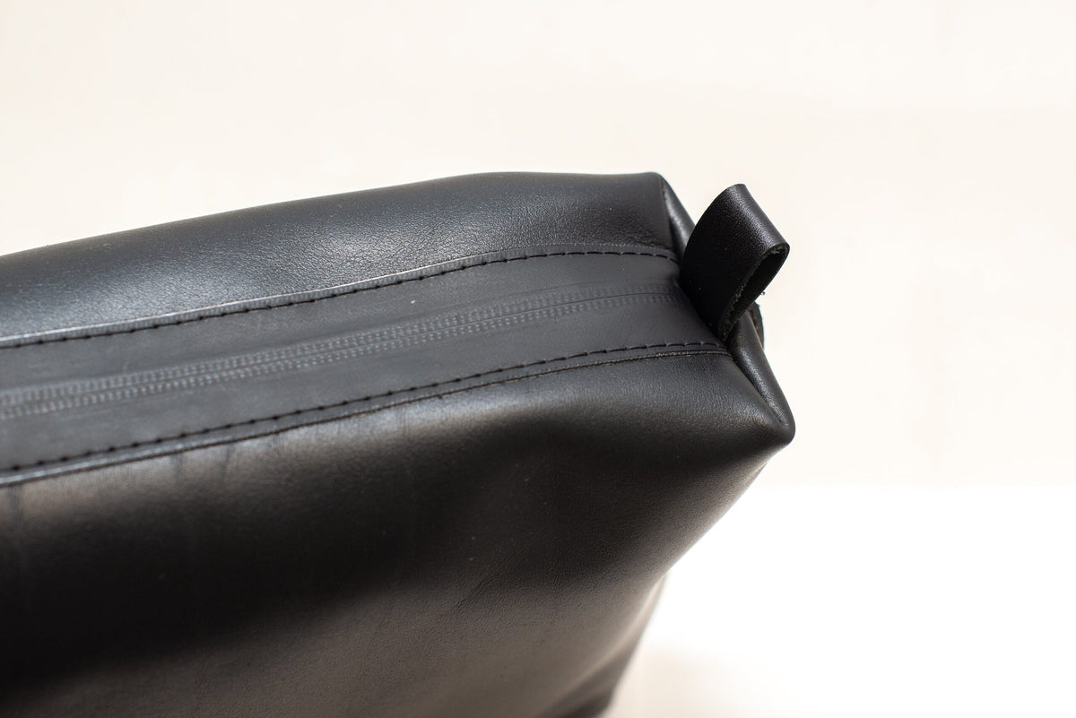 Trousse cosmétique en cuir noir, grand format, vue 3