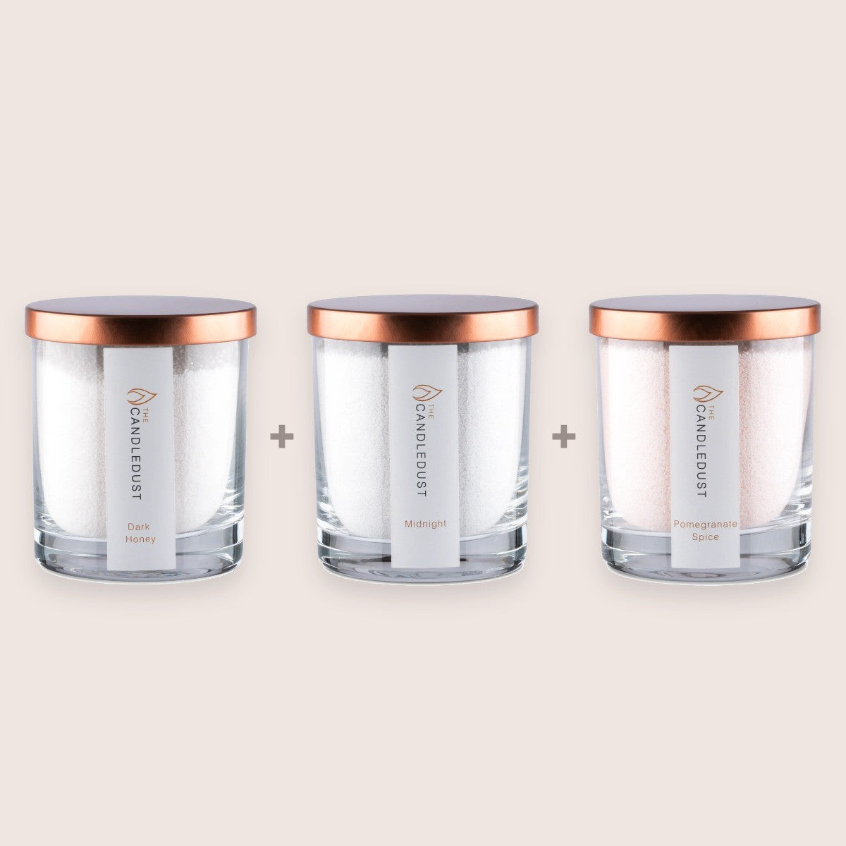 Cosy Discovery Trio, Dark Honey, Midnight, Pomegranate Spice, 3 × 160g Candles