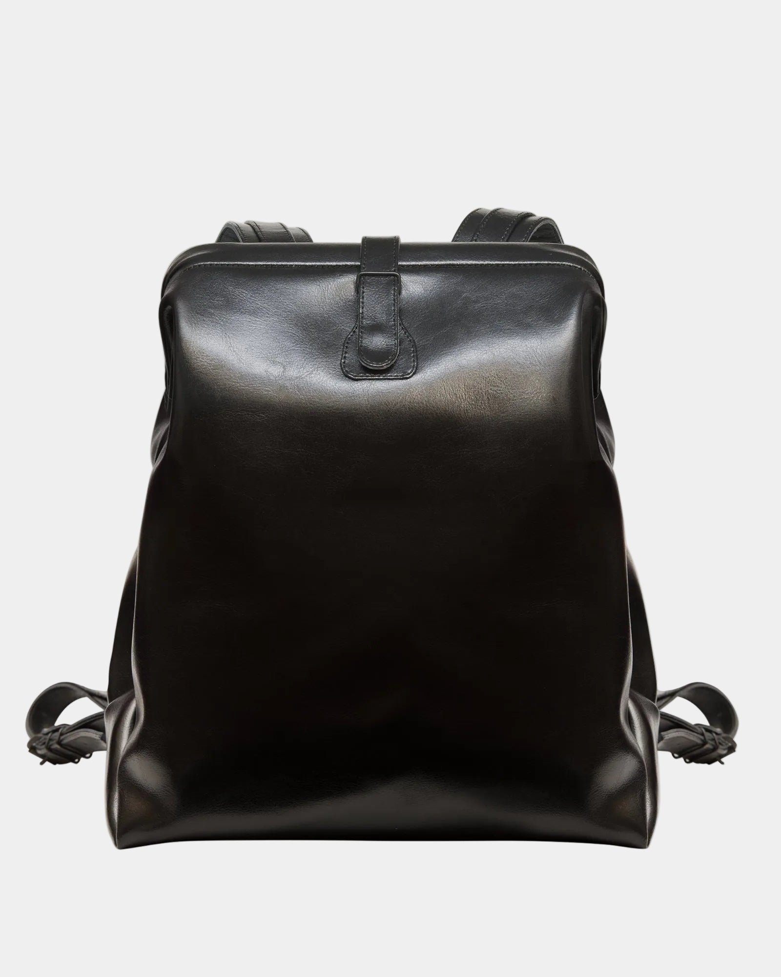 Black Leather Backpack - Medium & Large Size