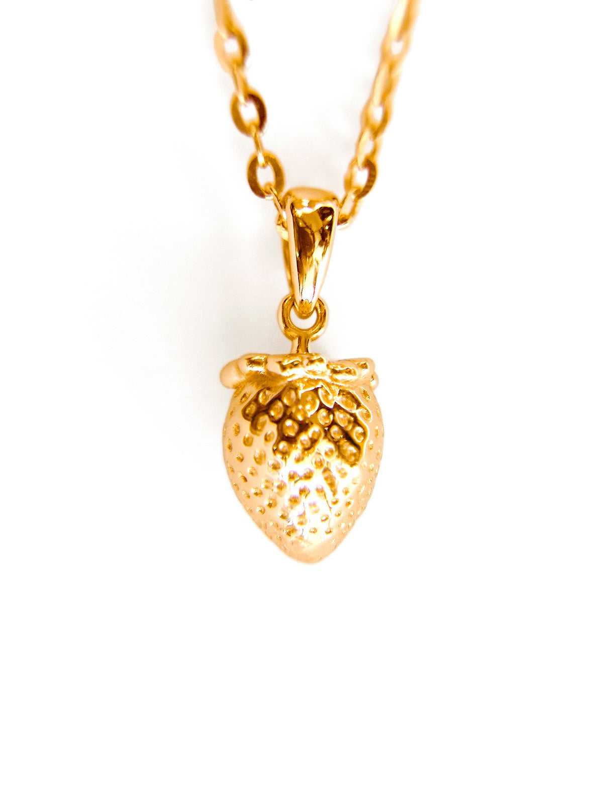 Gold Strawberry Silver Pendant