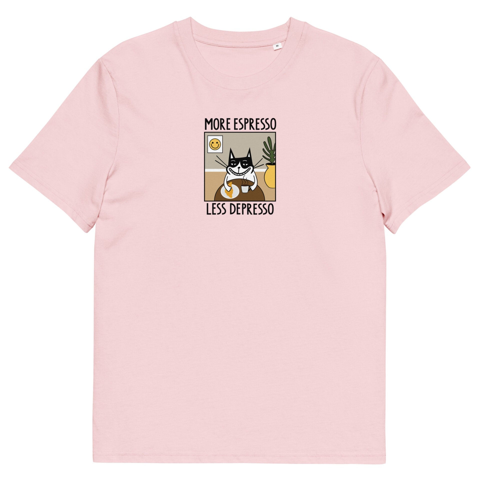 T-shirt unisexe imprimé More Espresso Less Depresso, vue produit