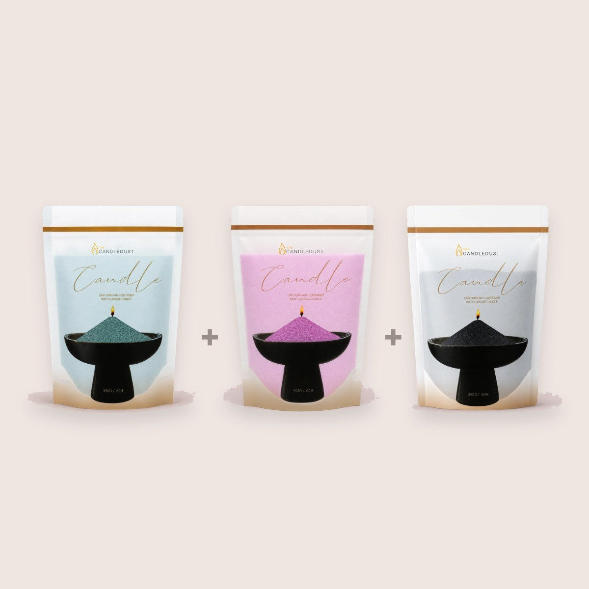 Jewel Tones Unscented Refill Trio, Emerald, Amethyst, Black, 3 × 350g