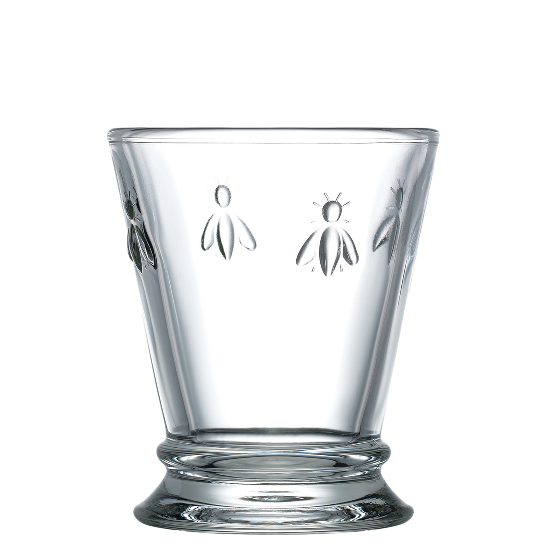 Coffret 4 verres à eau abeille ABEILLE 250 ml, verre transparent motif abeille