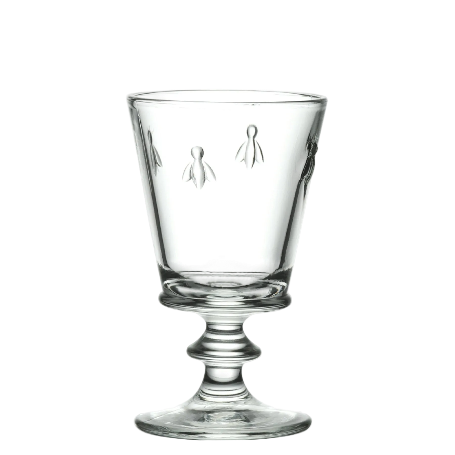 Coffret 4 verres à vin abeille ABEILLE 220 ml, verre transparent motif relief