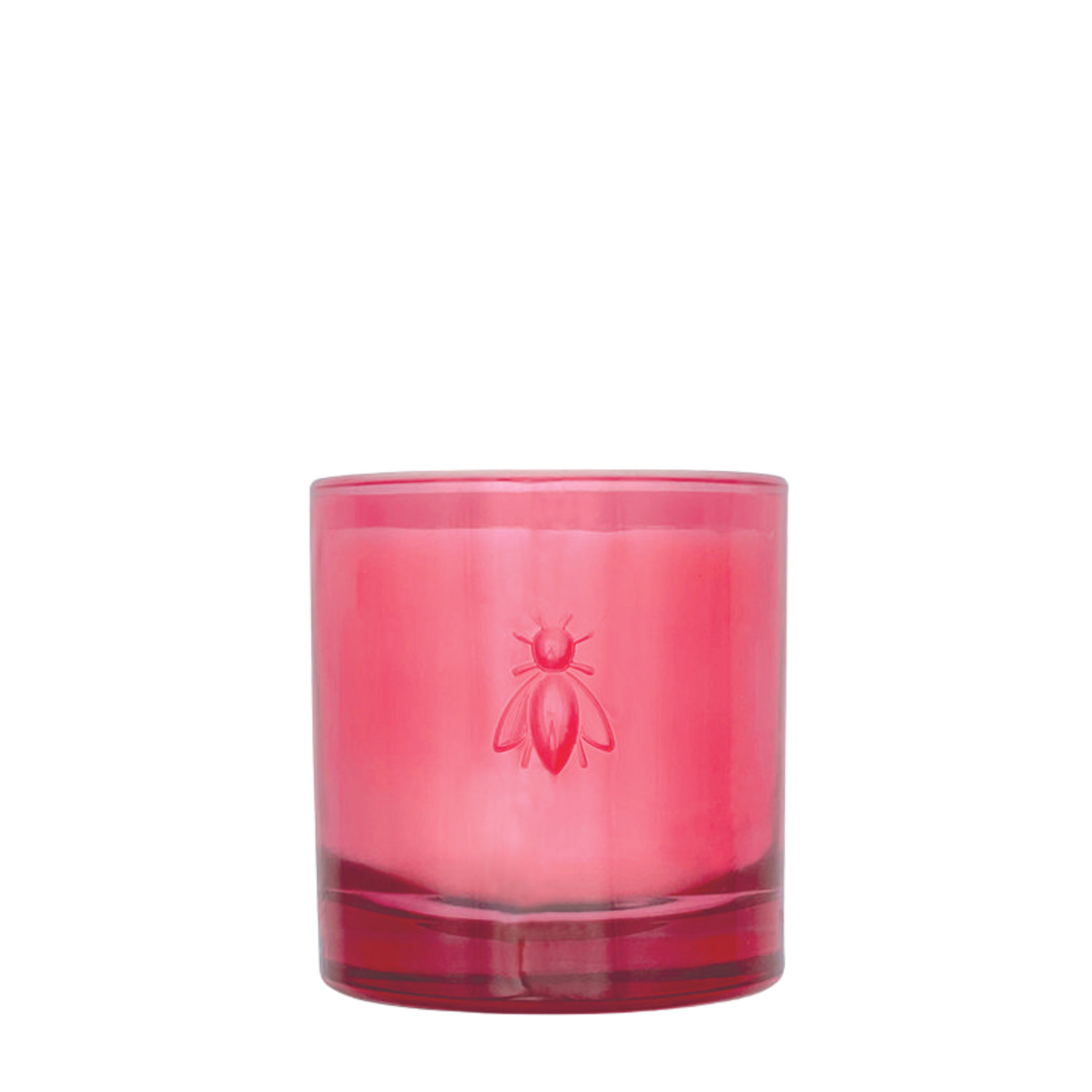 Bougie parfumée fleur de cerisier Bee Candle, verre blanc brillant, parfum floral
