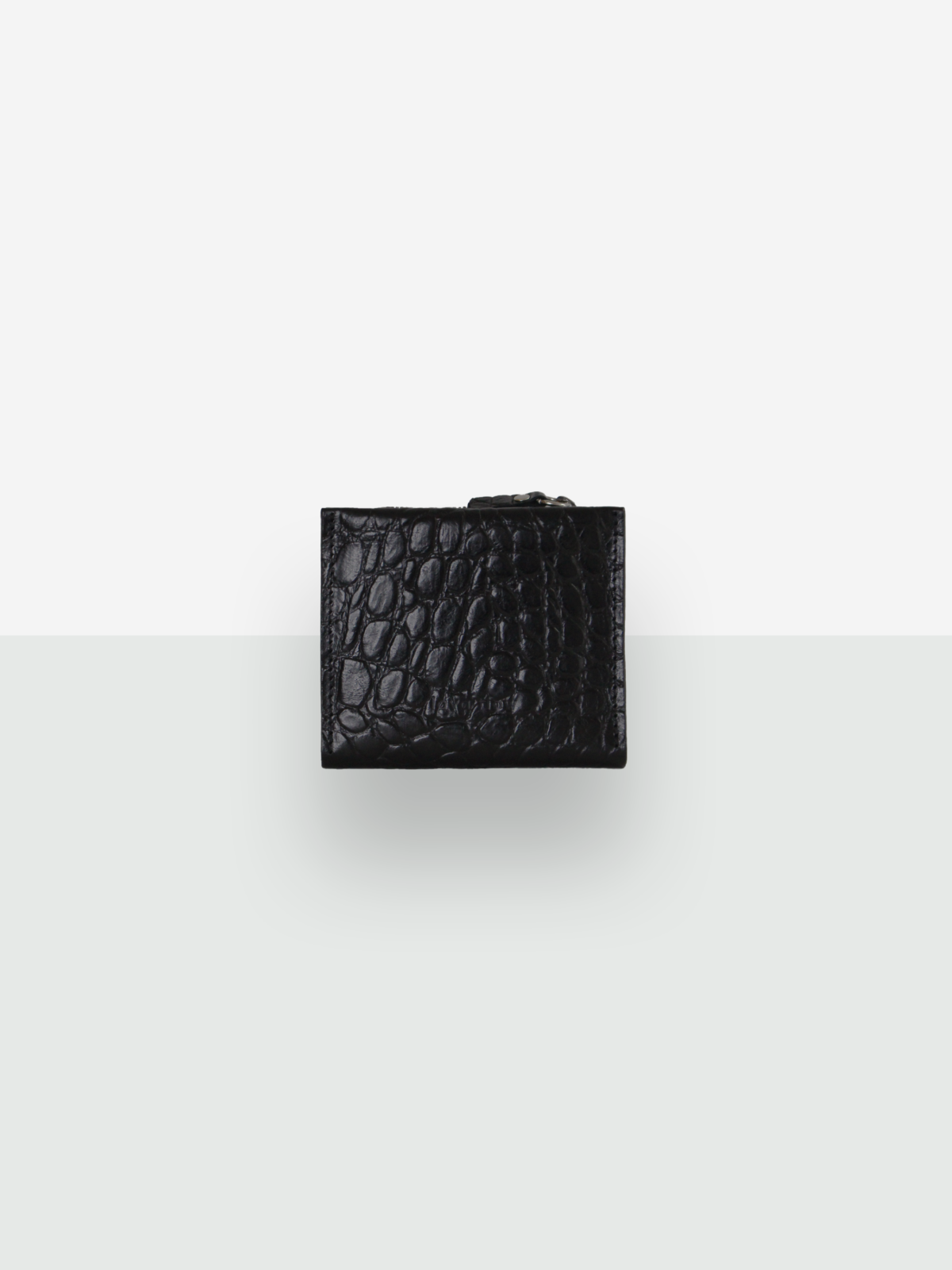 Portefeuille MINI TAAL Lava Flow en cuir noir effet croco, vue produit