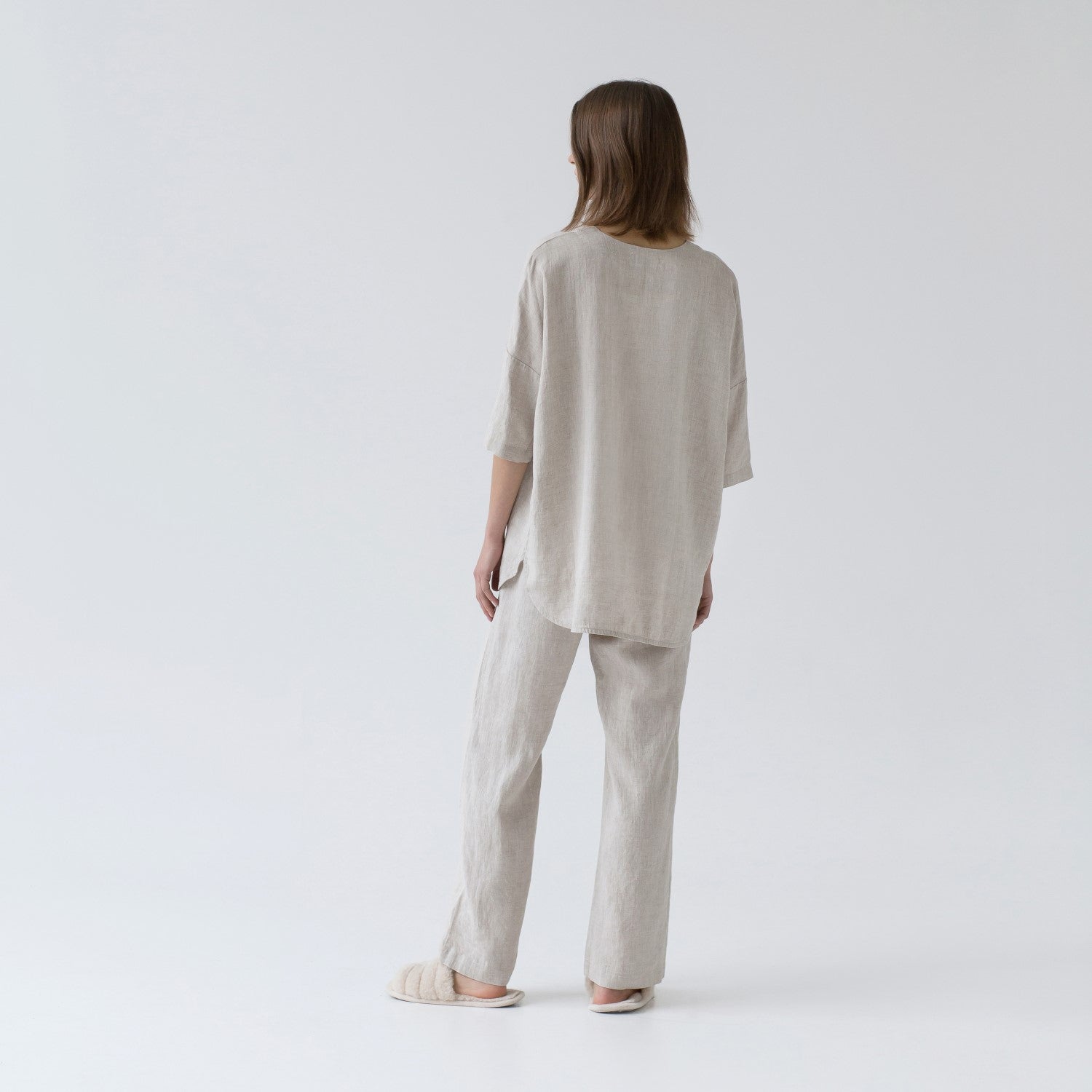 Ensemble loungewear en lin Primrose Linen Tales coloris chiné, vue finale