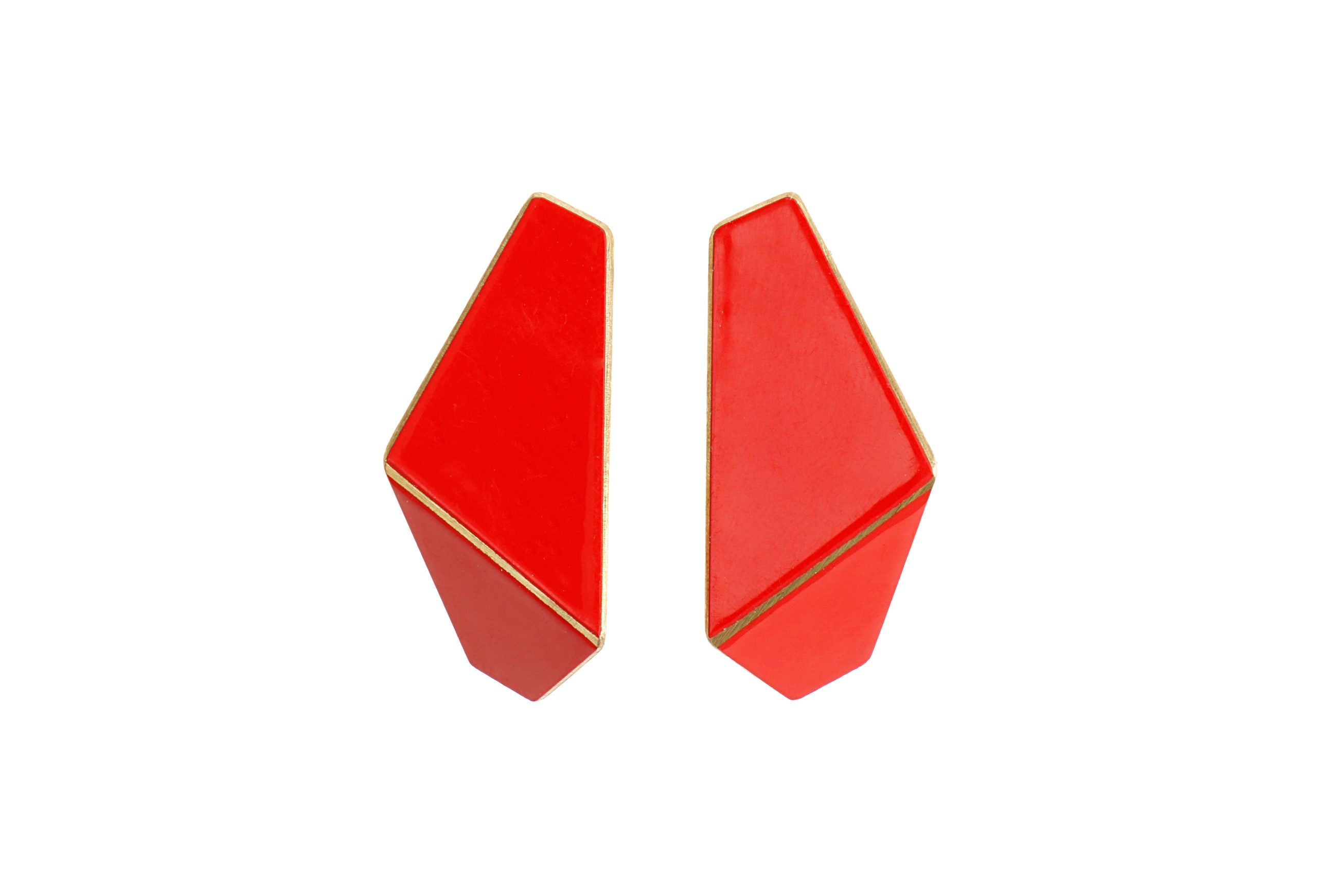 Boucles d'oreilles fines pliées modèle Folded Slim, vue alternative