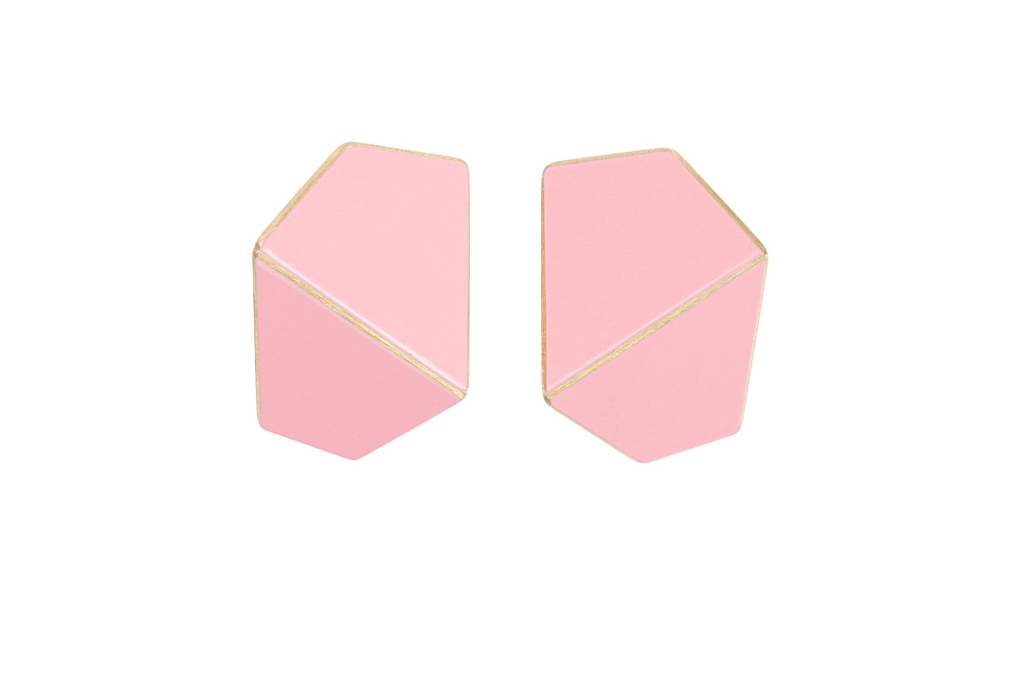 Boucles d'oreilles larges pliées modèle Folded Wide rose clair, vue détaillée