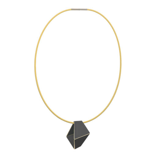 Collier court modèle Folded noir, vue verticale
