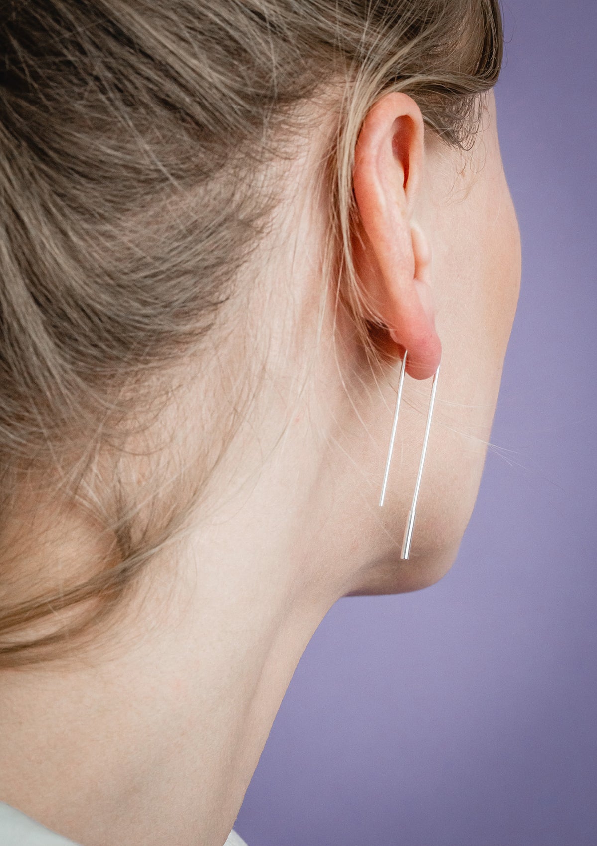 Boucles d'oreilles modèle U en métal, vue détaillée