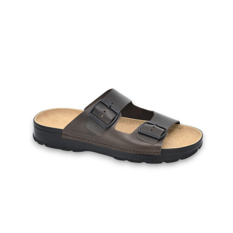 Sandales Meeliku en cuir marron foncé, vue produit