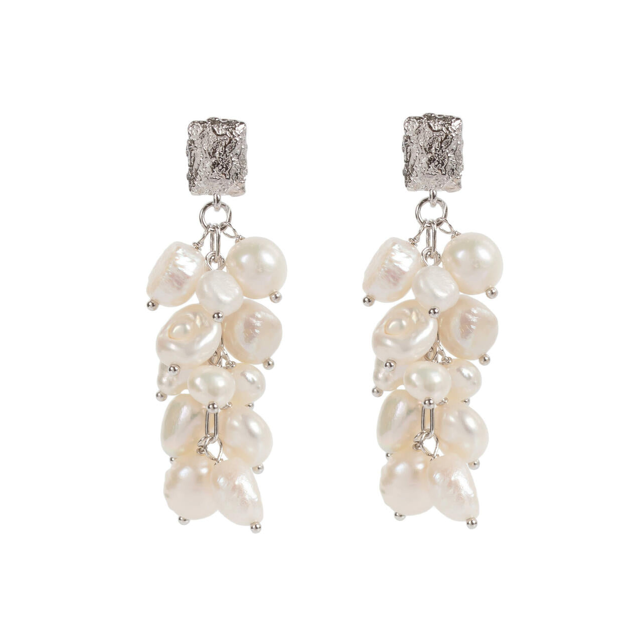 Boucles d'oreilles myamoon modèle Festive Pearls argent, vue détaillée