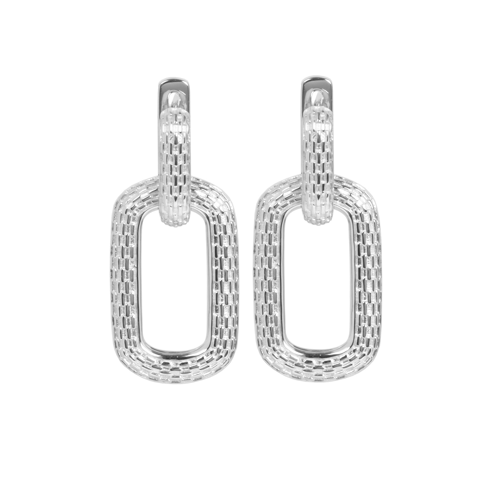 Boucles d'oreilles myamoon créoles abeille à breloque argent, vue détaillée