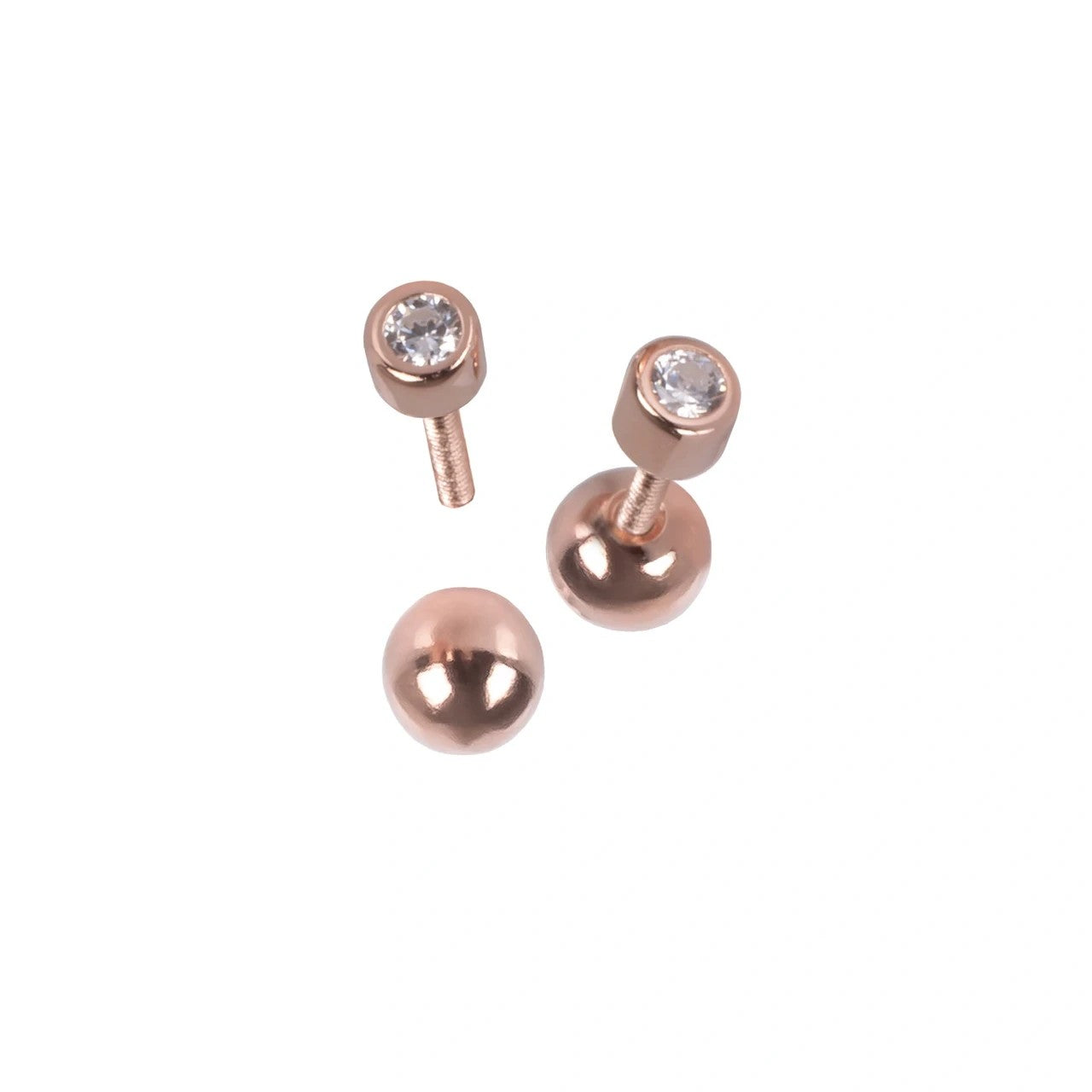 Boucles d'oreilles myamoon modèle Illumi Dot or rose et argent, vue produit