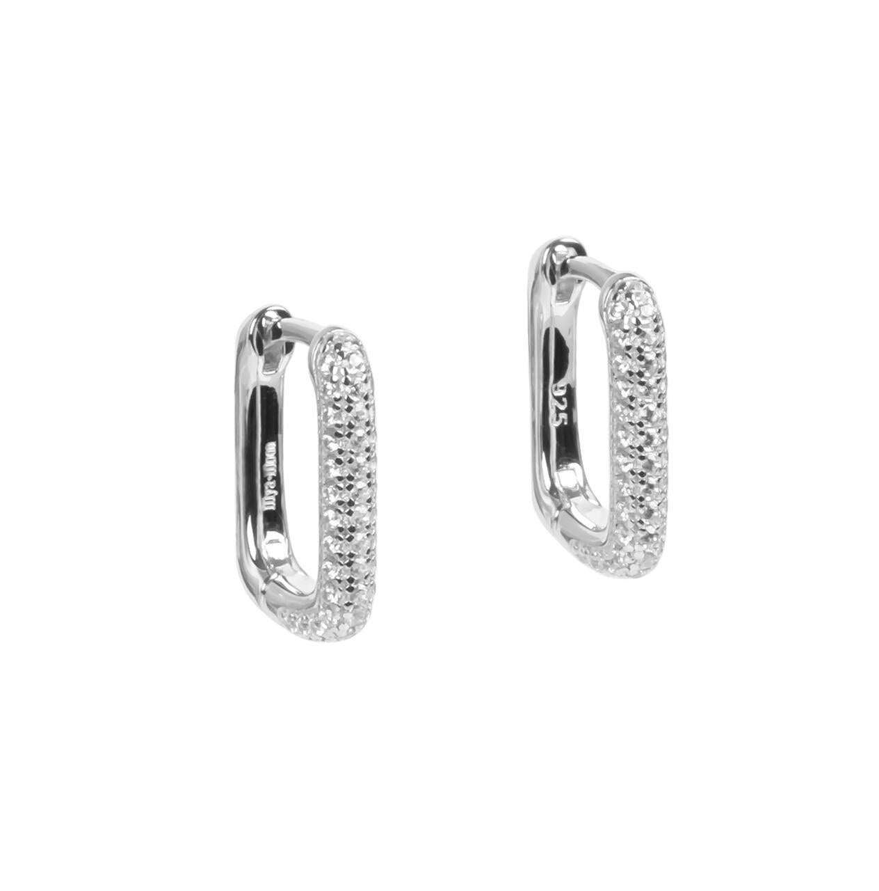 Boucles d'oreilles myamoon modèle Metropolitan Glow zircon blanc argent, vue détaillée