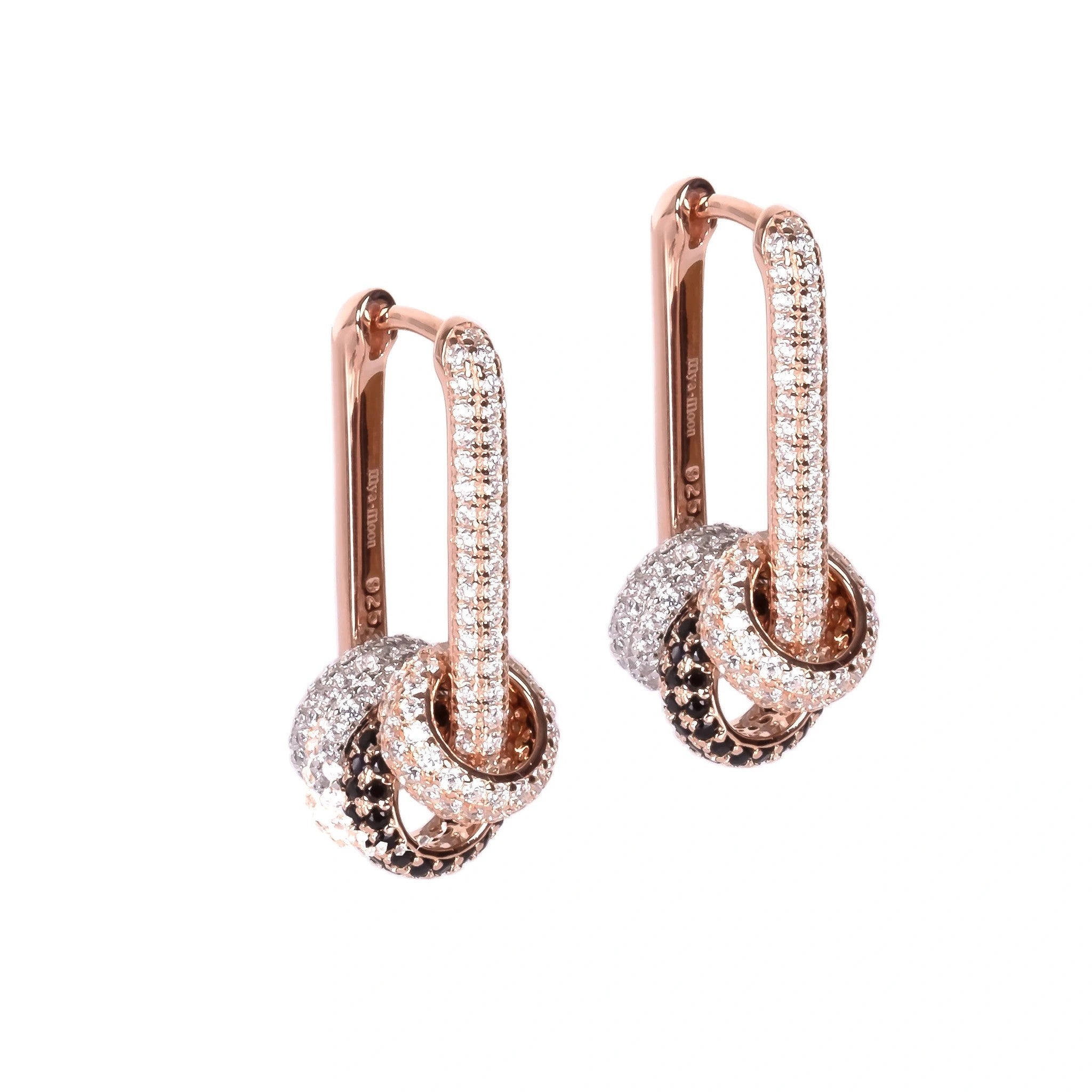 Boucles d'oreilles modèle Metropolitan Glow zircon blanc L à breloque mobile, vue alternative