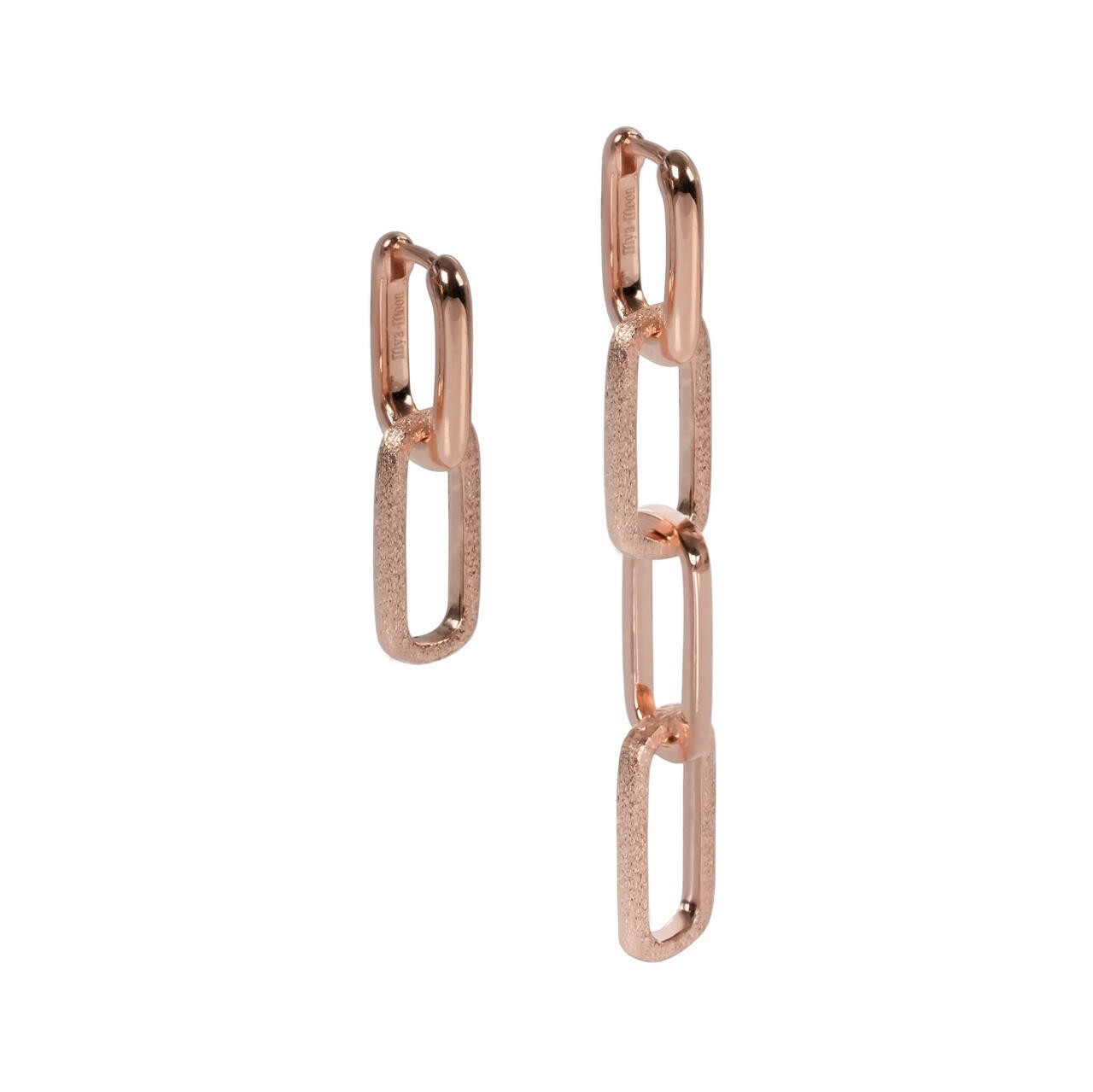 Boucles d'oreilles myamoon modèle Metropolitan Way or rose et argent, vue alternative
