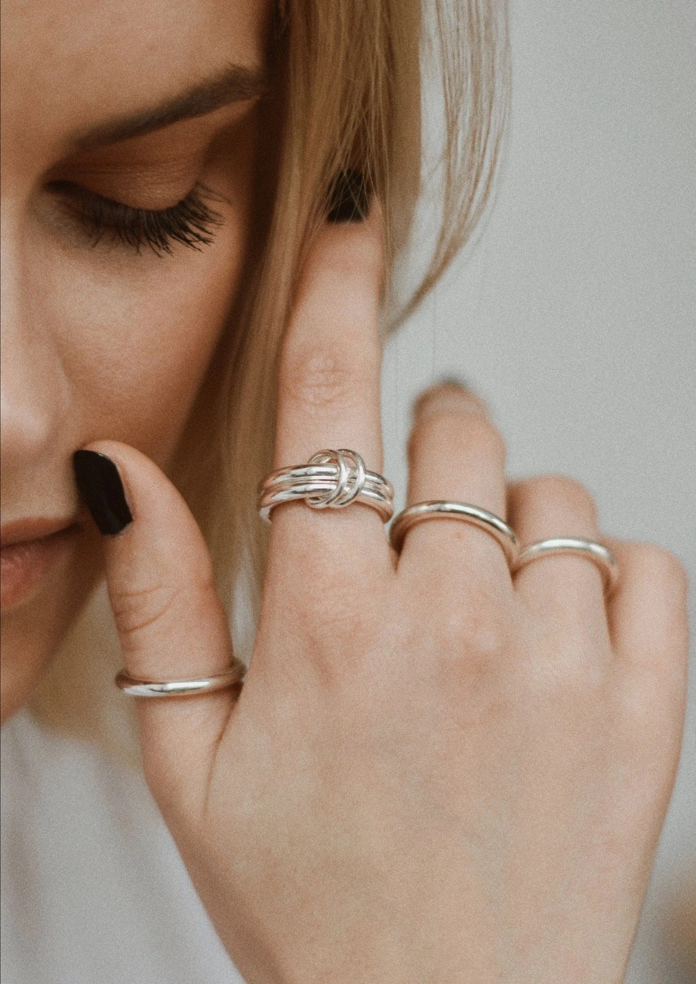 Bague Double NO MORE en argent, vue détaillée