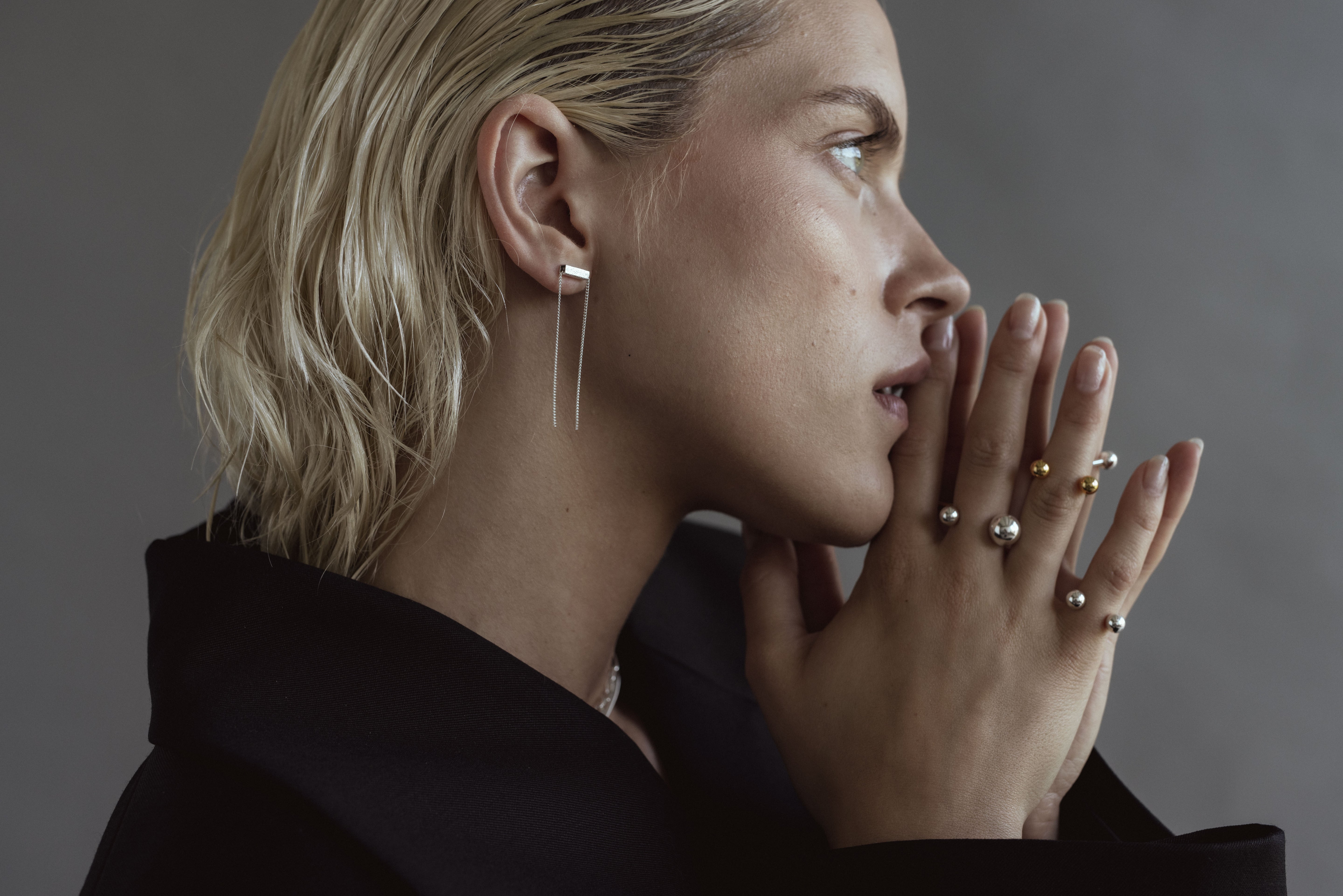 Bague Big Bomb multi-tailles NO MORE en argent, deuxième vue rapprochée