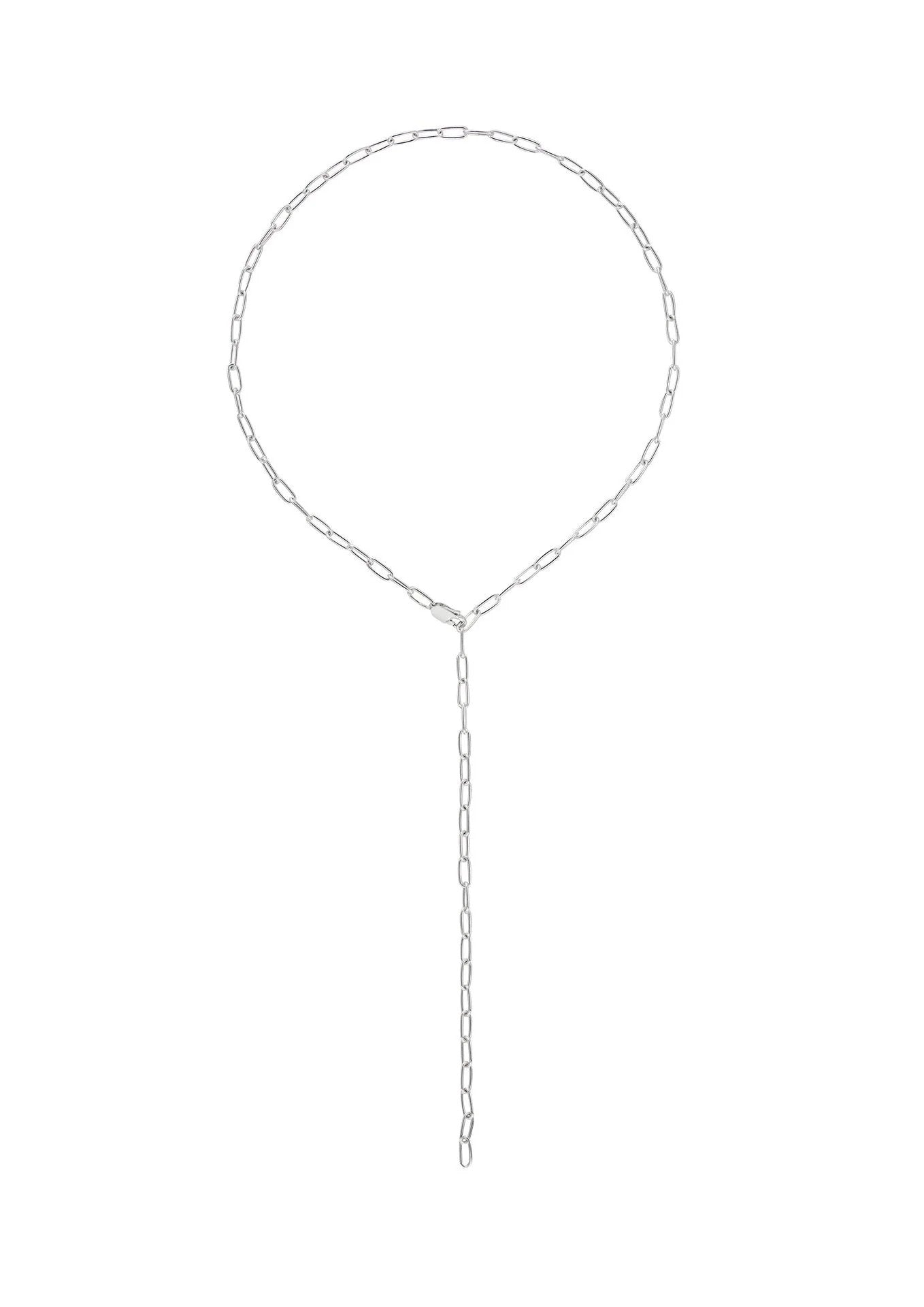 Collier Y Paper Clip NO MORE en argent, vue détaillée alternative