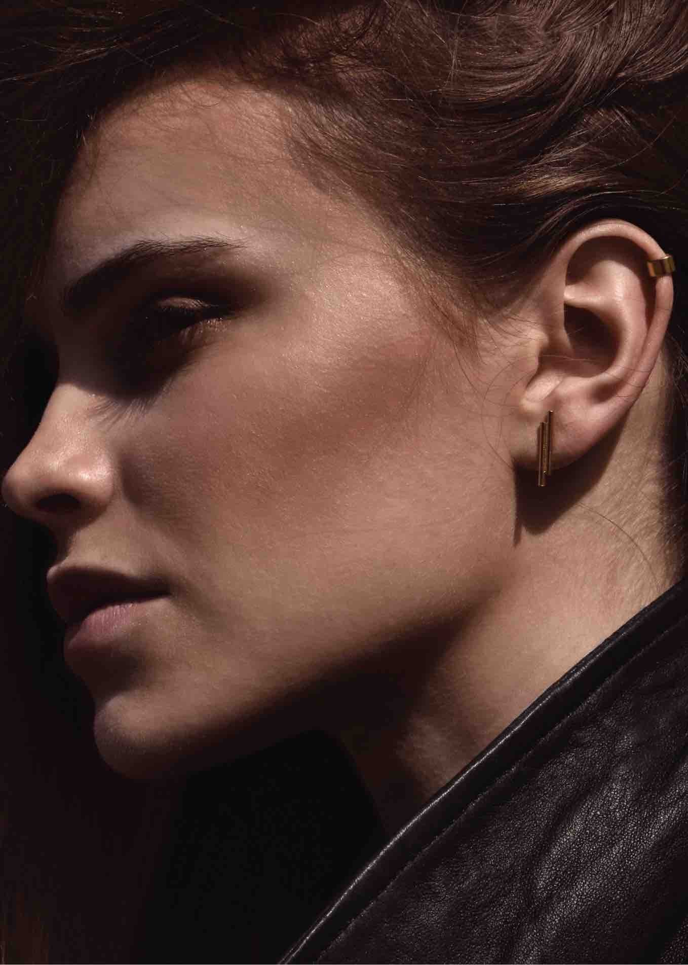 Ear cuff supérieur plat NO MORE en plaqué or, vue alternative