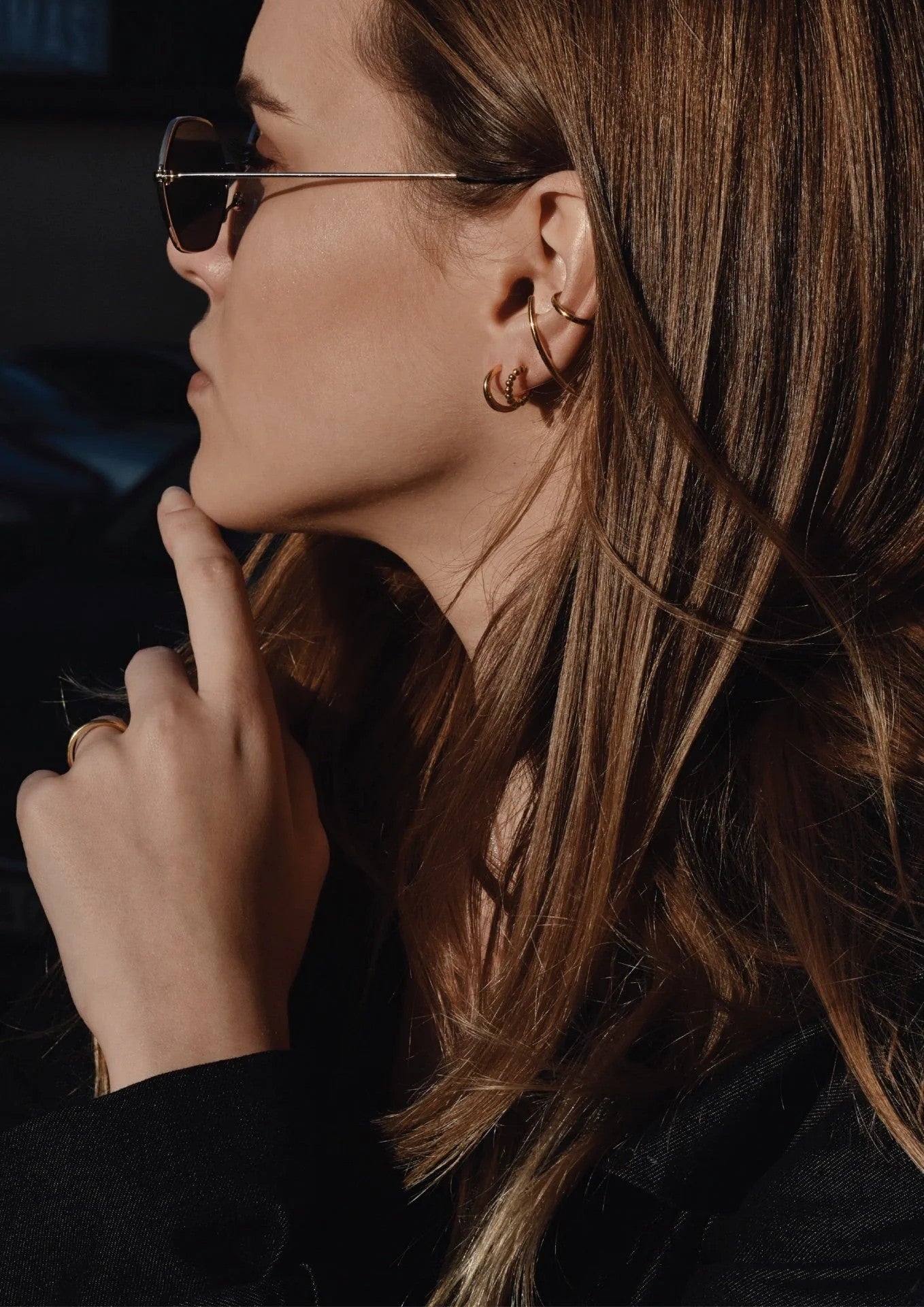 Boucles d'oreilles Radius NO MORE en plaqué or, vue alternative