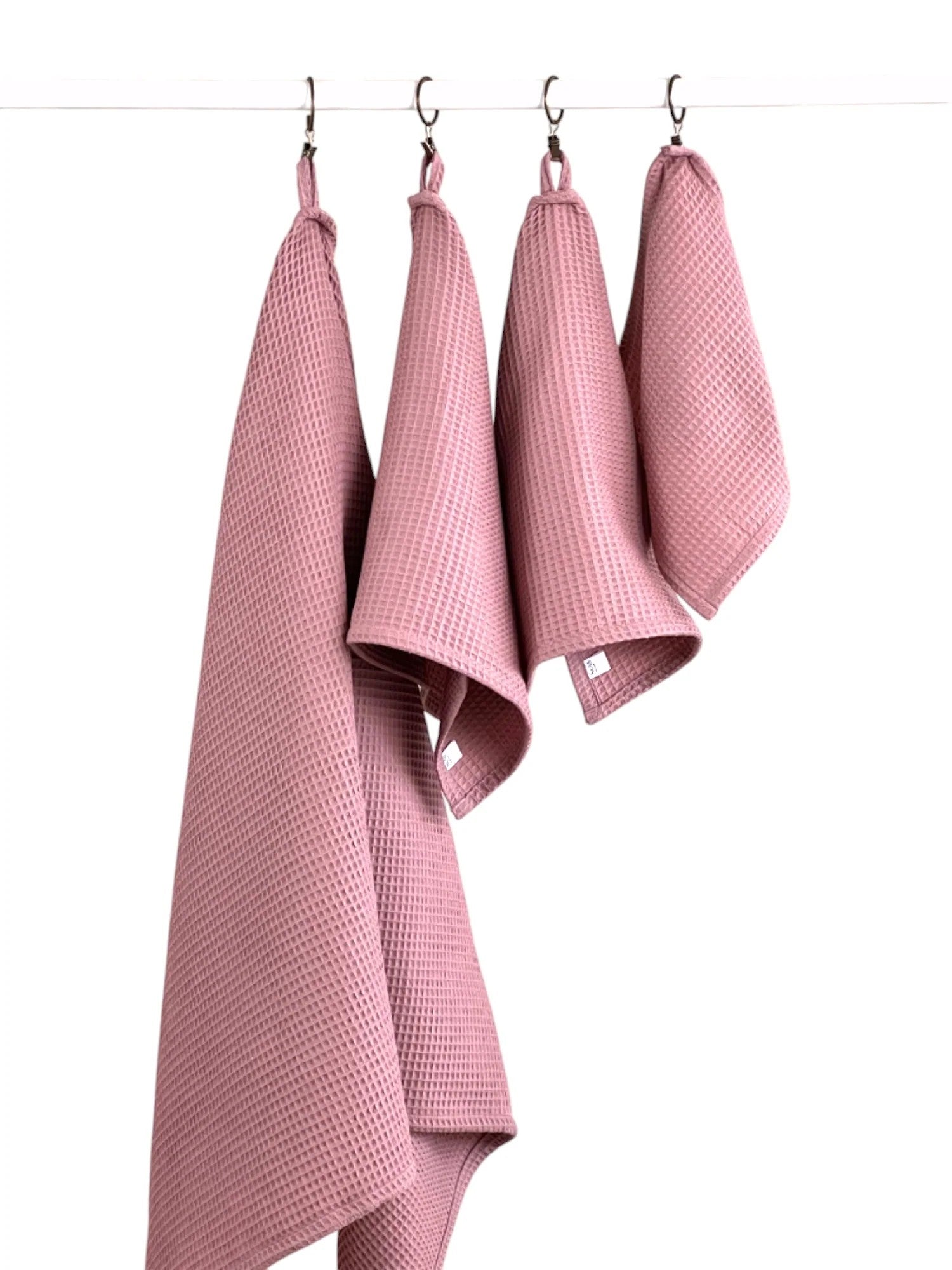 Serviette de bain NUSS en coton bio gaufré rose ancien, vue alternative