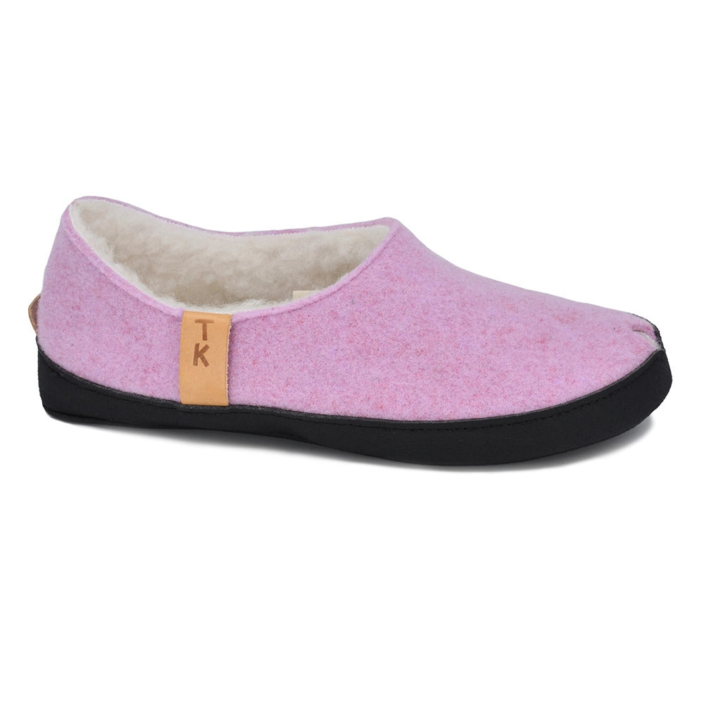 Chaussons TOKU Budapest doublés laine d'agneau rose pâle, vue alternative carrée