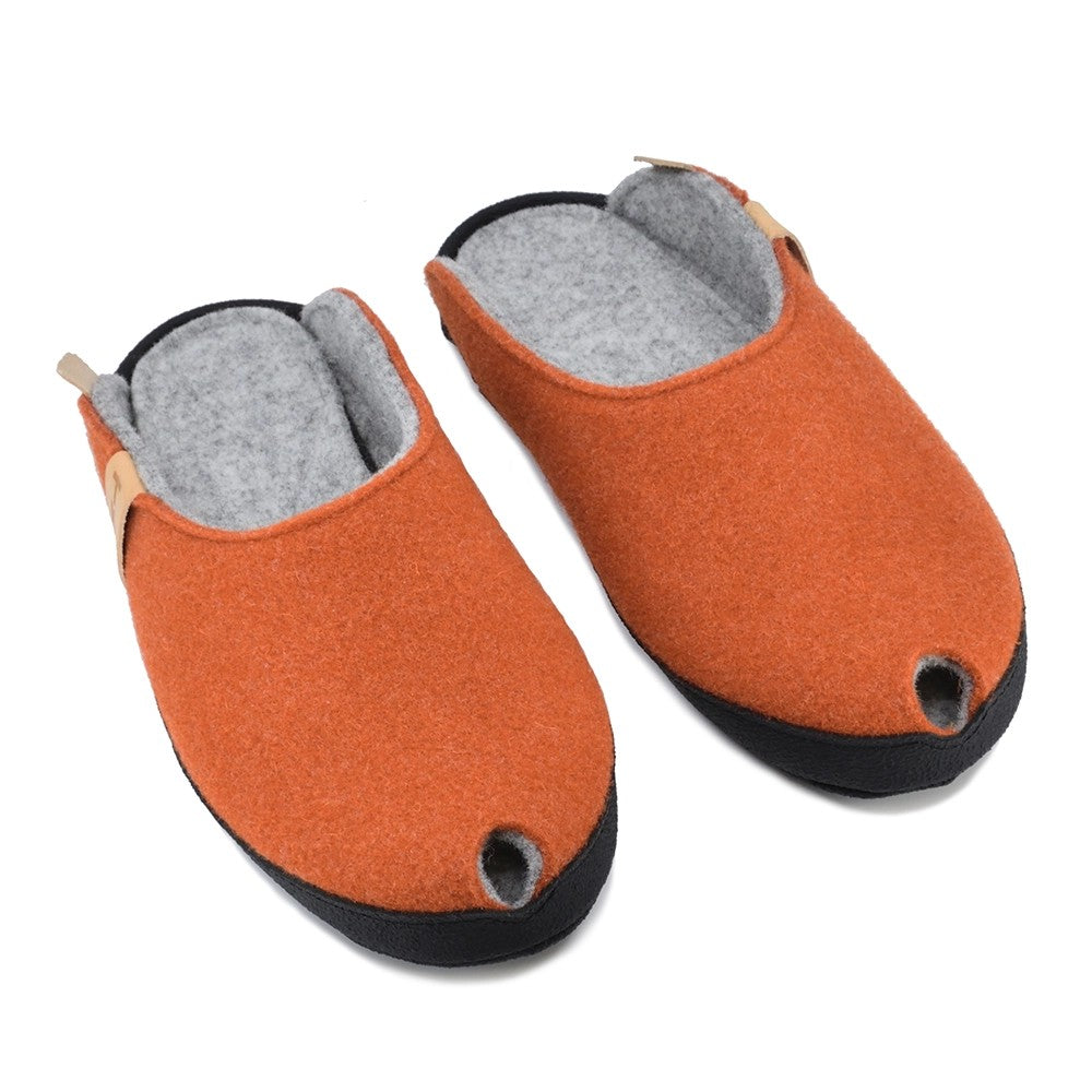 Chaussons TOKU Brussels en cuir terracotta, vue produit