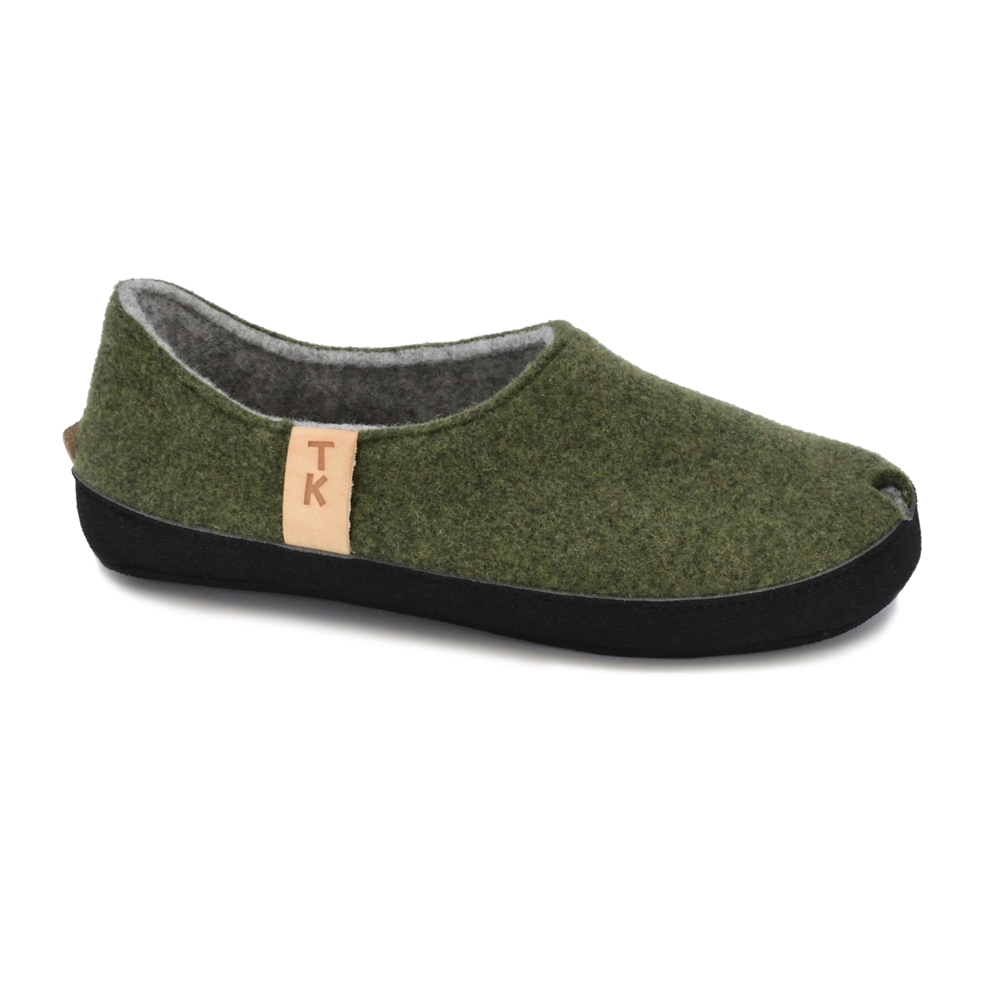 Chaussons TOKU Budapest en cuir vert mousse, vue alternative