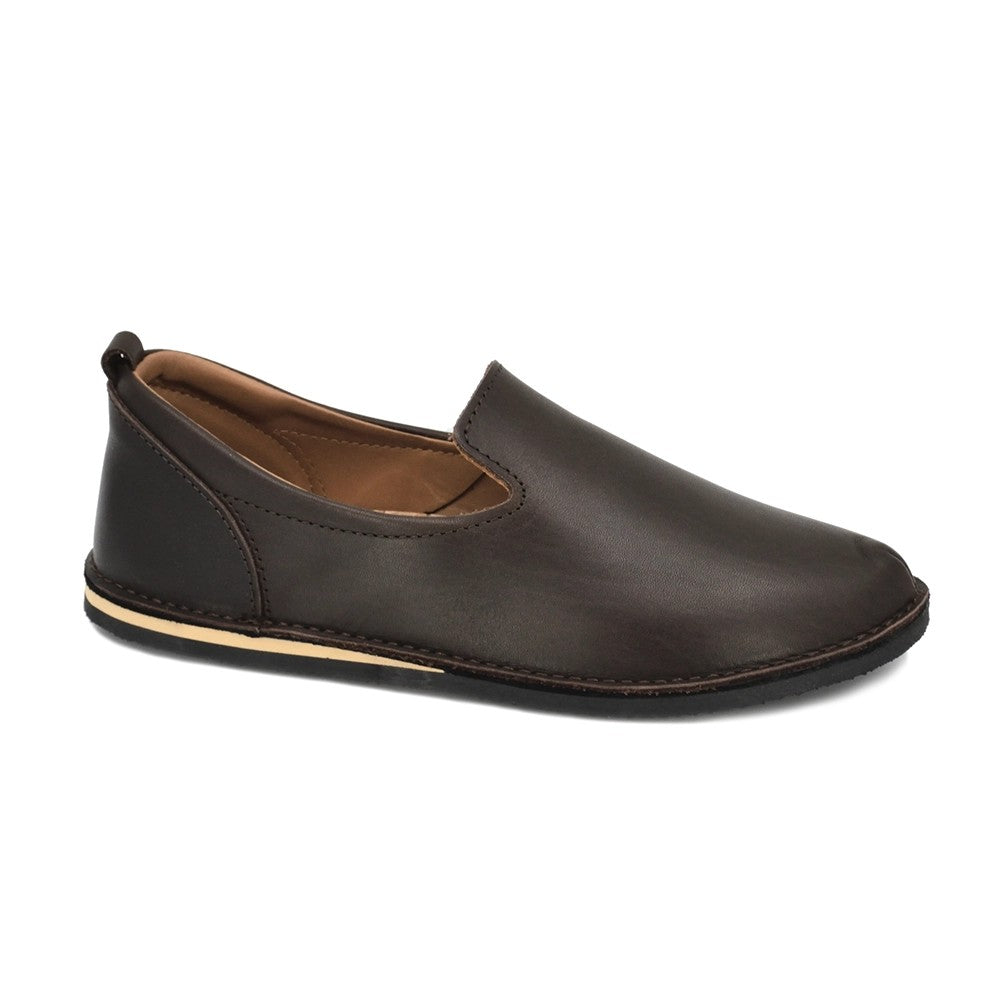 Chaussures TOKU London en cuir marron foncé classique, vue détaillée