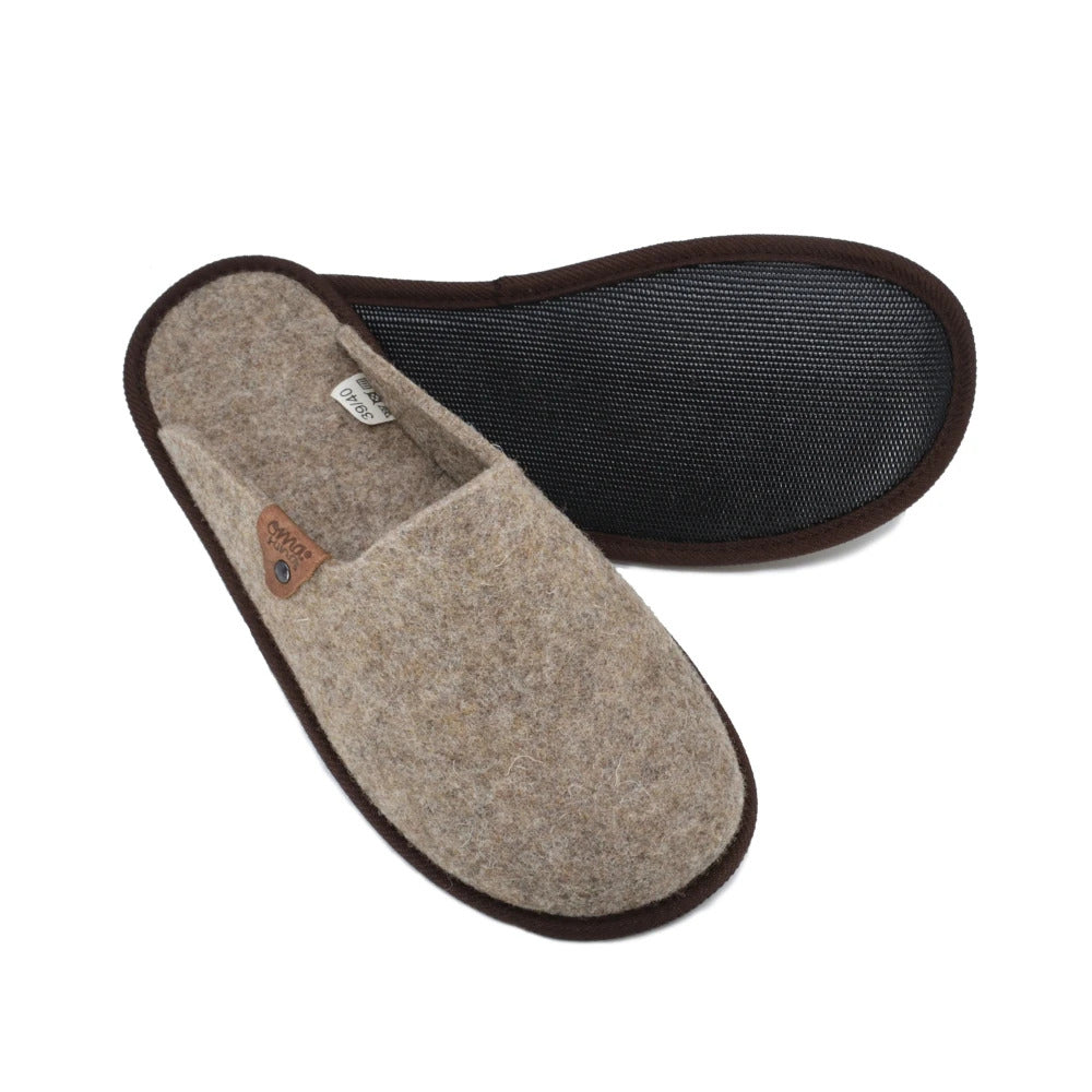 Chaussons en feutre naturel marron - Pelsi, photo 3