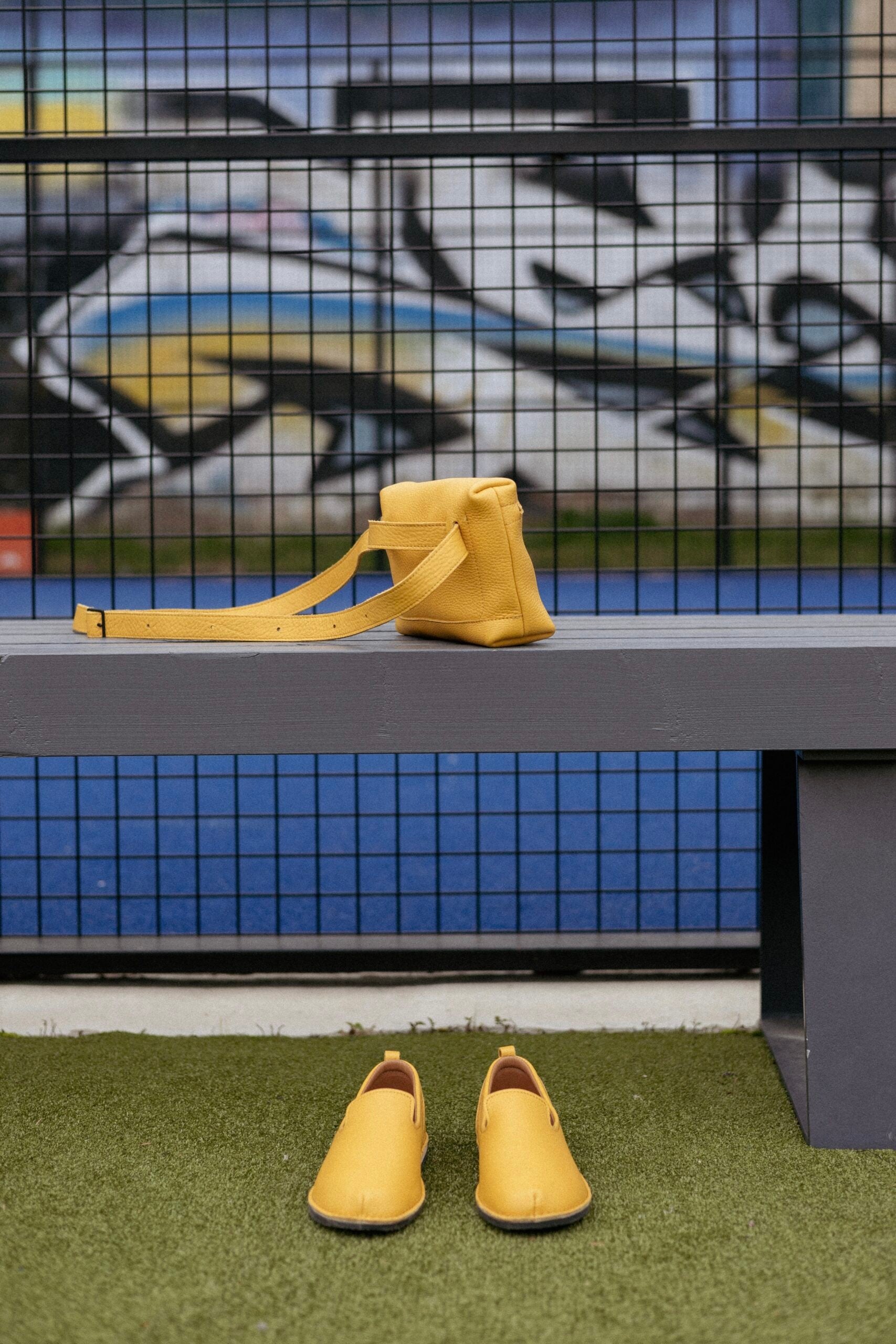 Sac TOKU Lisbon en cuir jaune, vue produit