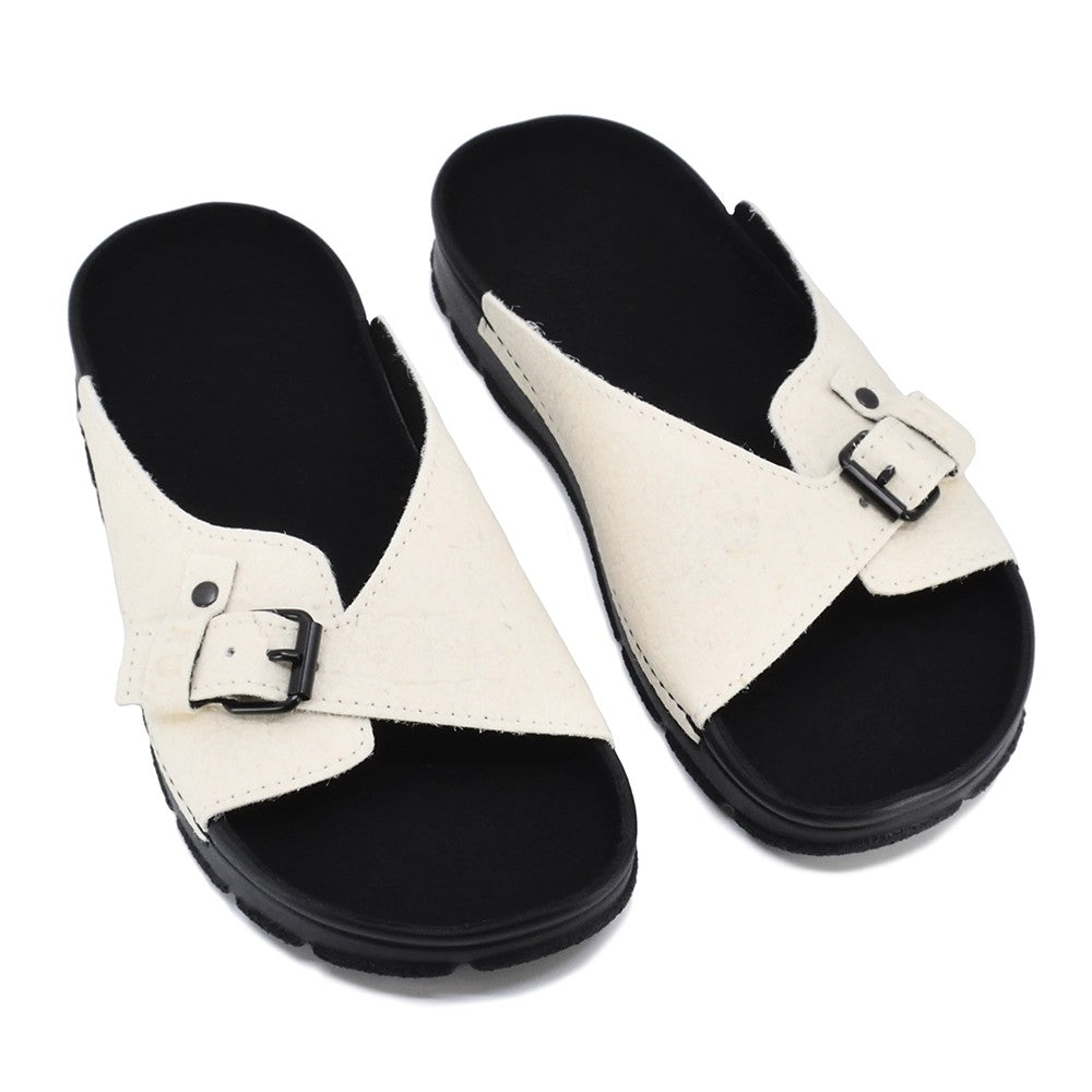 Sandales véganes TOKU Rome en simili cuir blanc, vue produit