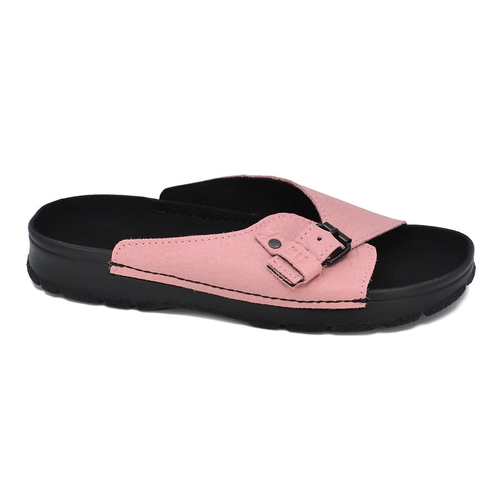Sandales véganes TOKU Rome en simili cuir rose, vue finale