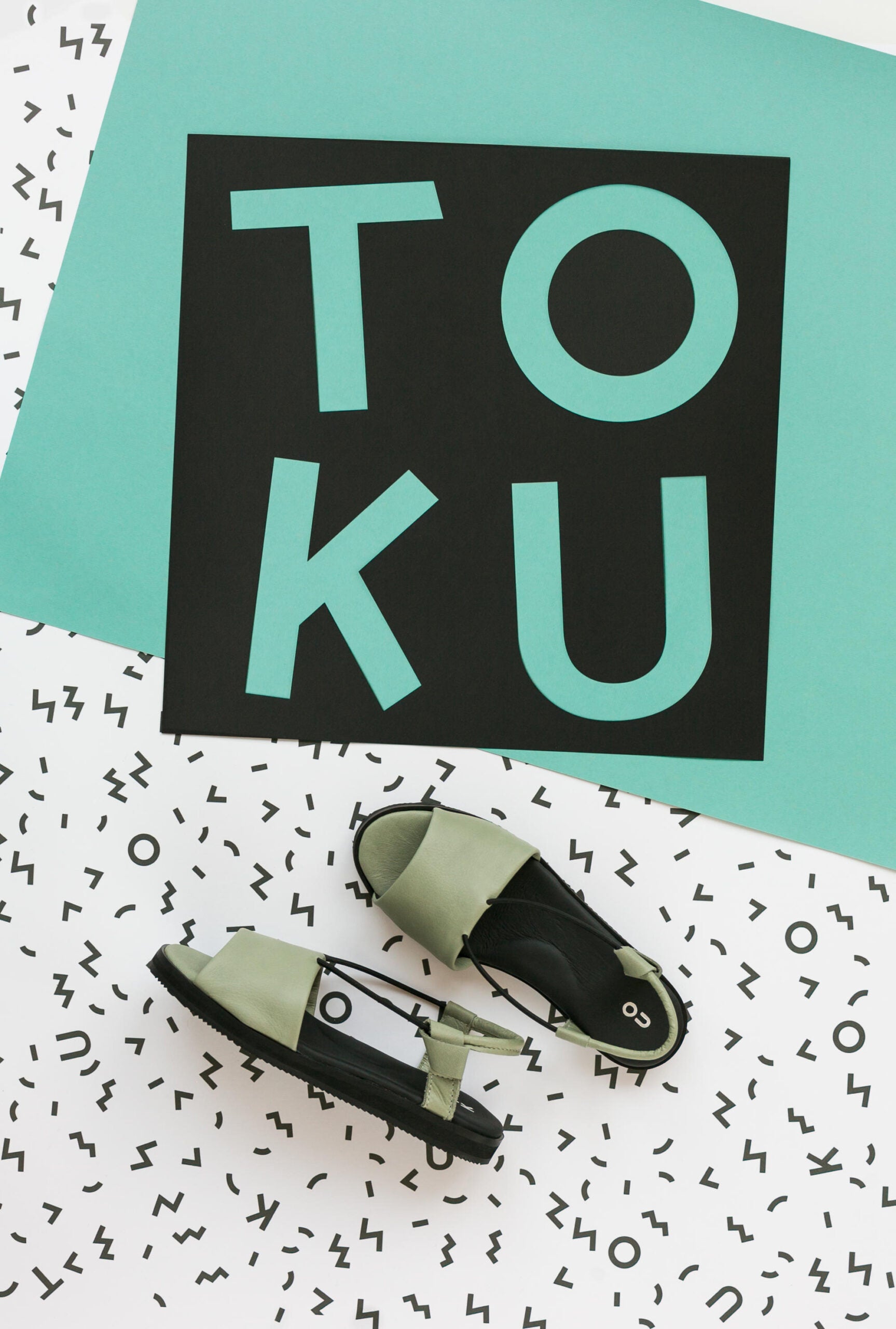 Sandales TOKU Berlin en cuir vert, vue alternative